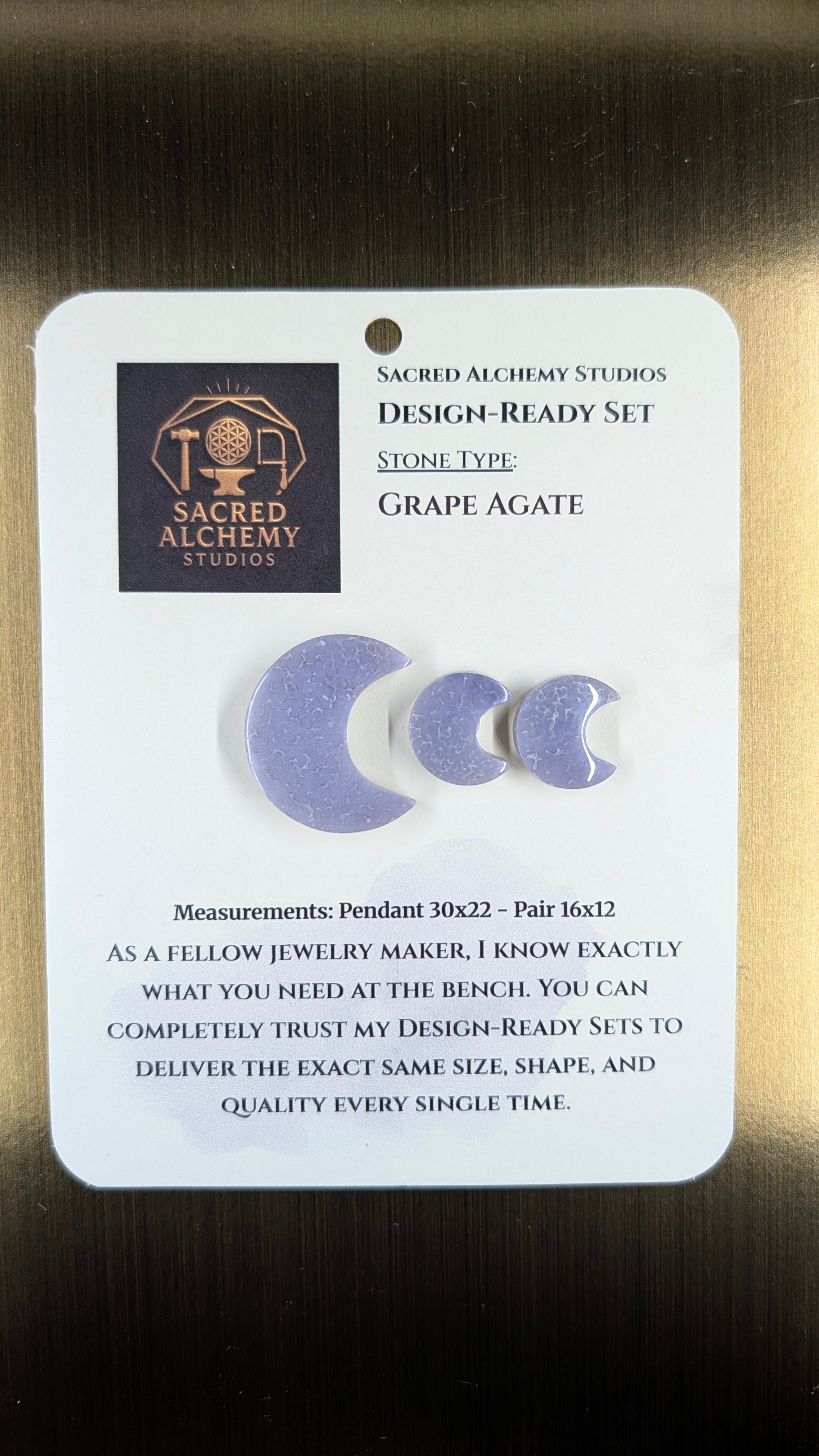 Crescent Moon - Grape Agate - Design-Ready Set