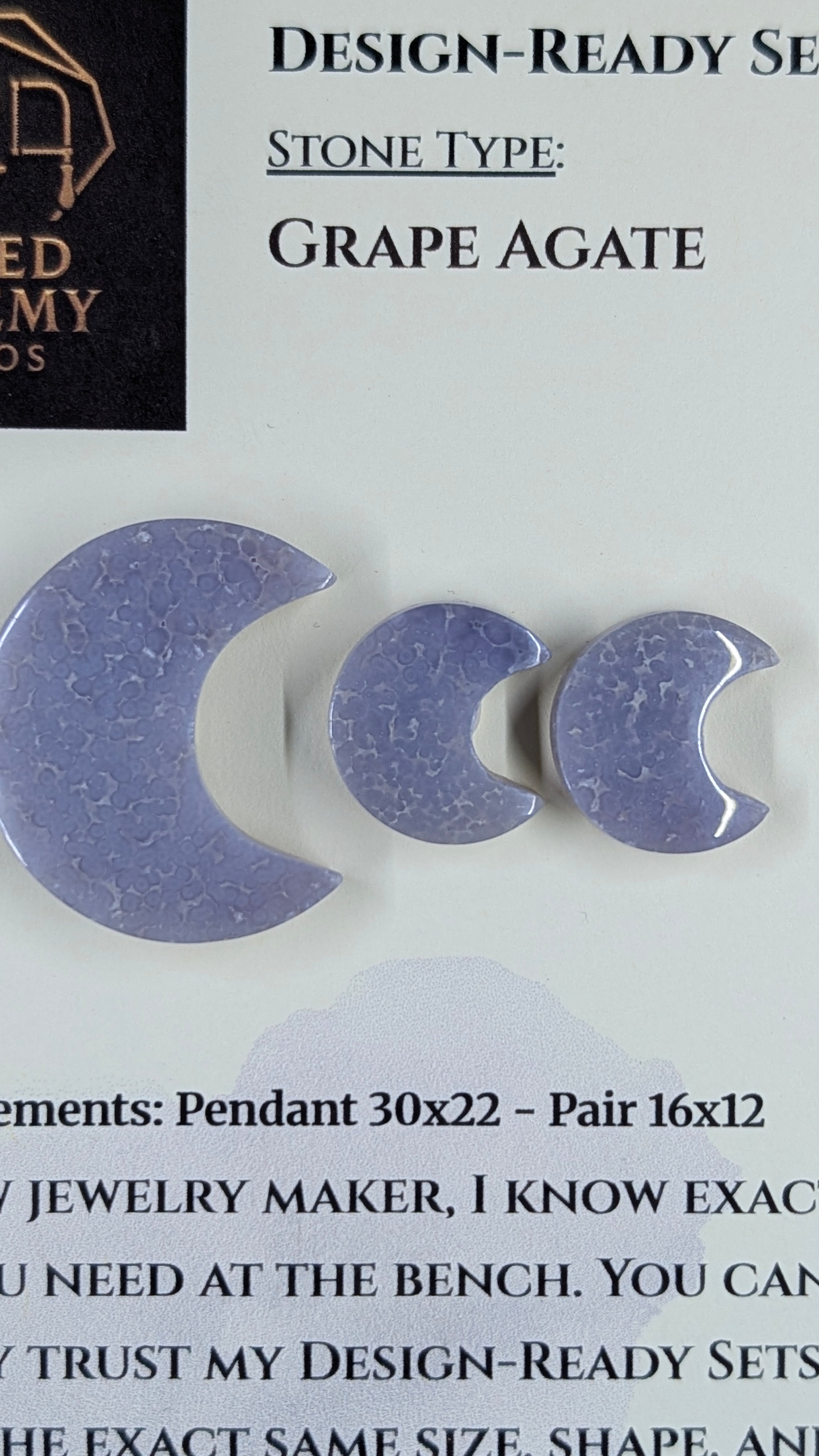 Crescent Moon - Grape Agate - Design-Ready Set