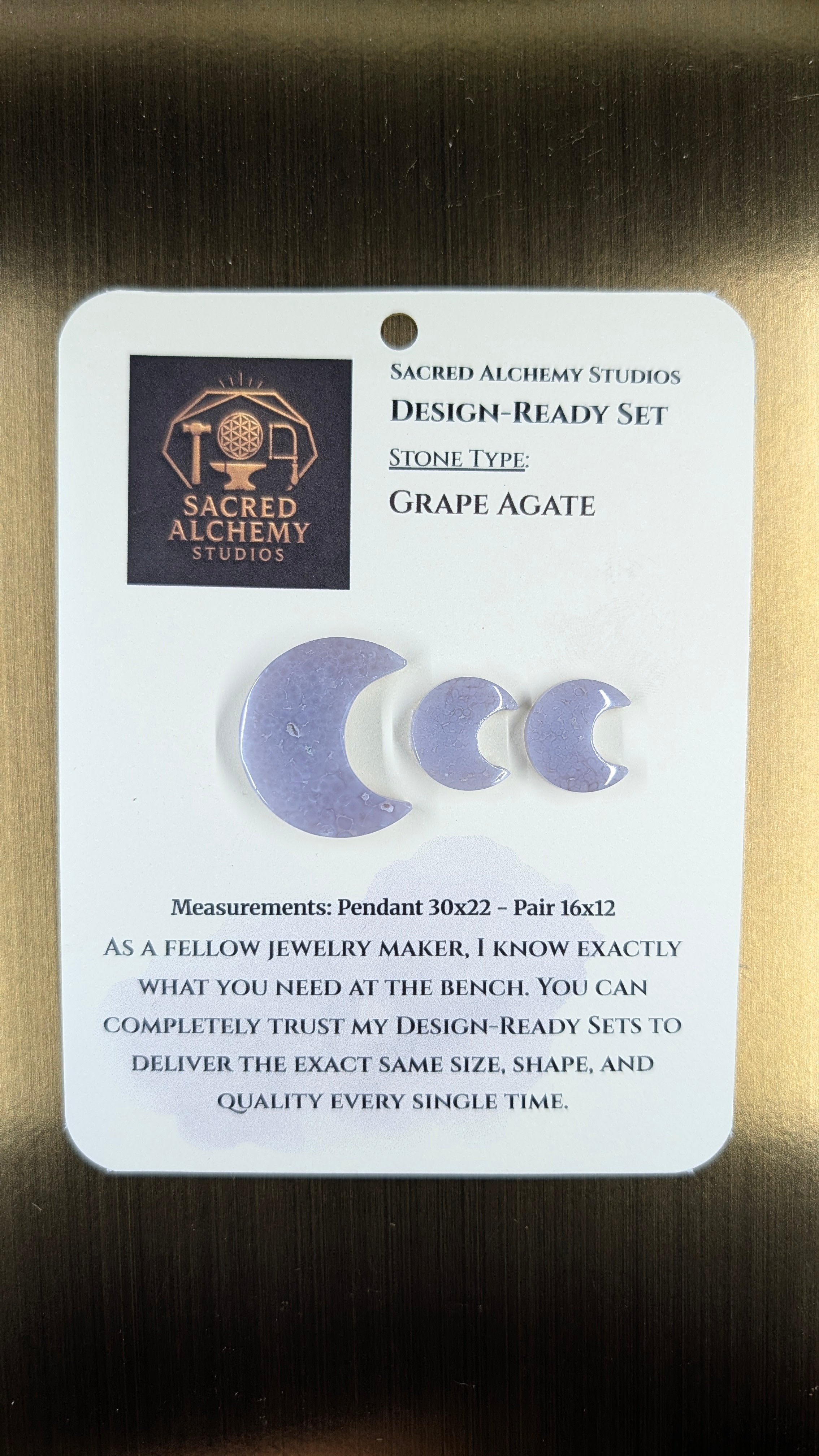 Crescent Moon - Grape Agate - Design-Ready Set