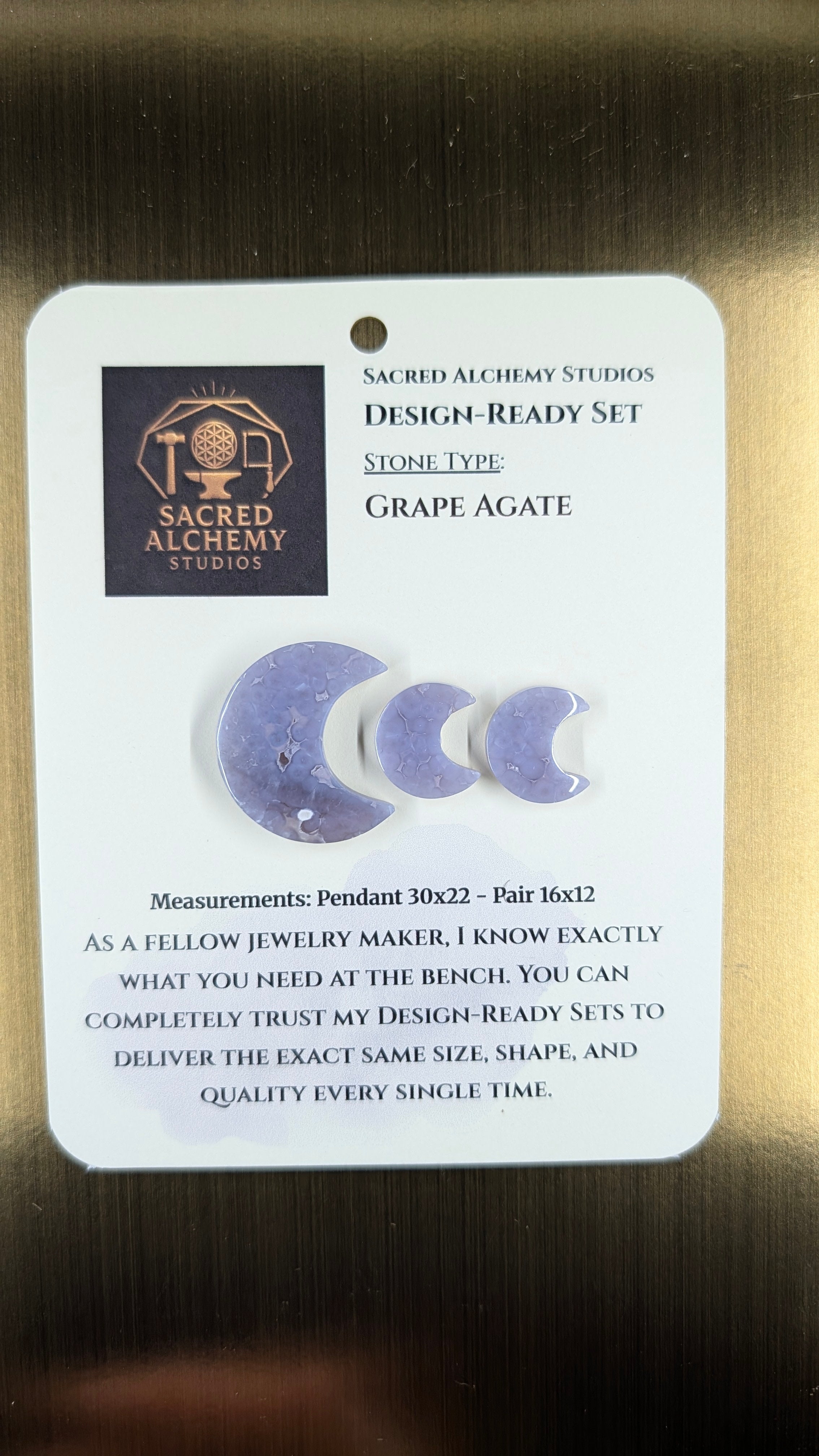 Crescent Moon - Grape Agate - Design-Ready Set