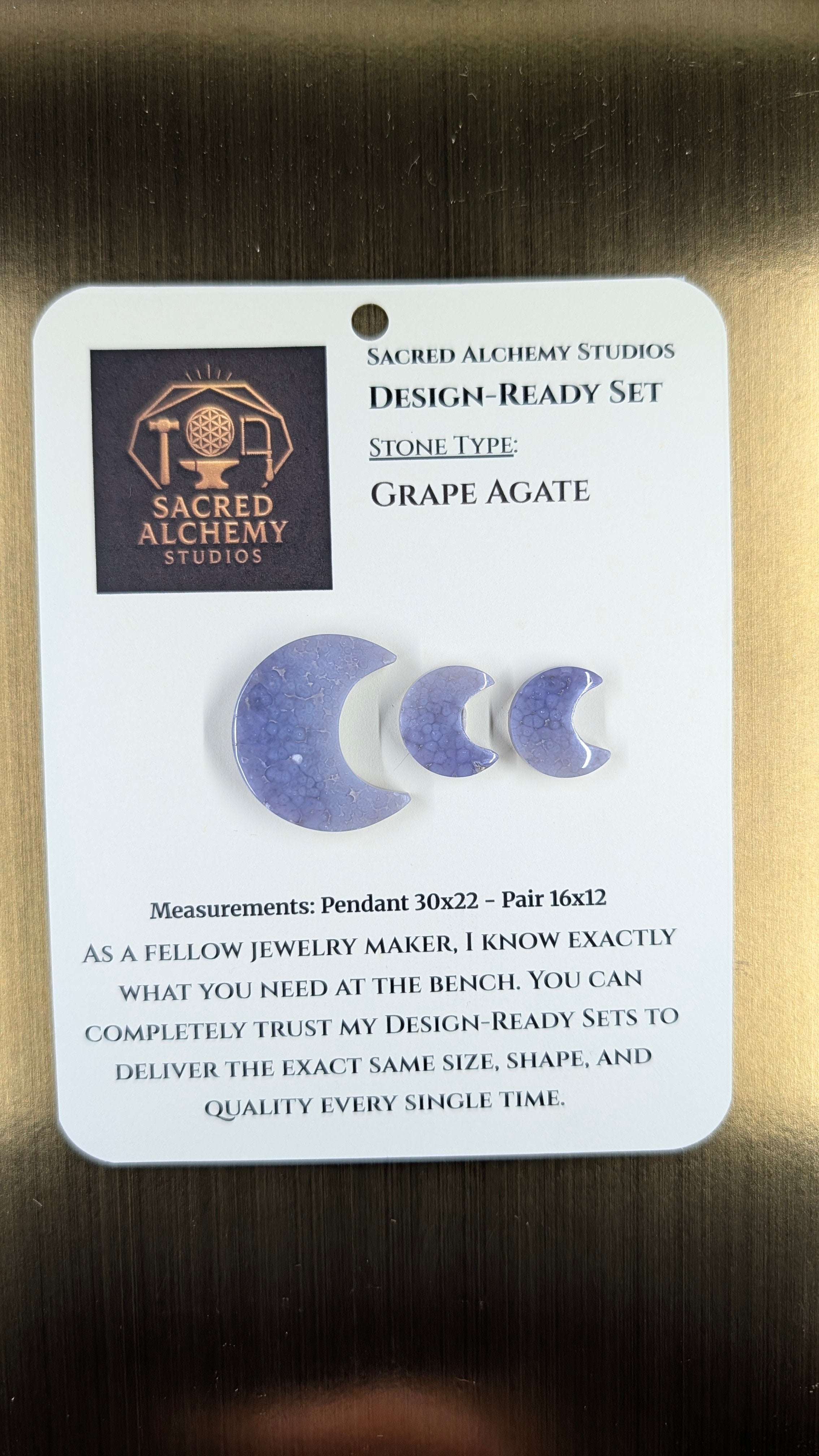Crescent Moon - Grape Agate - Design-Ready Set