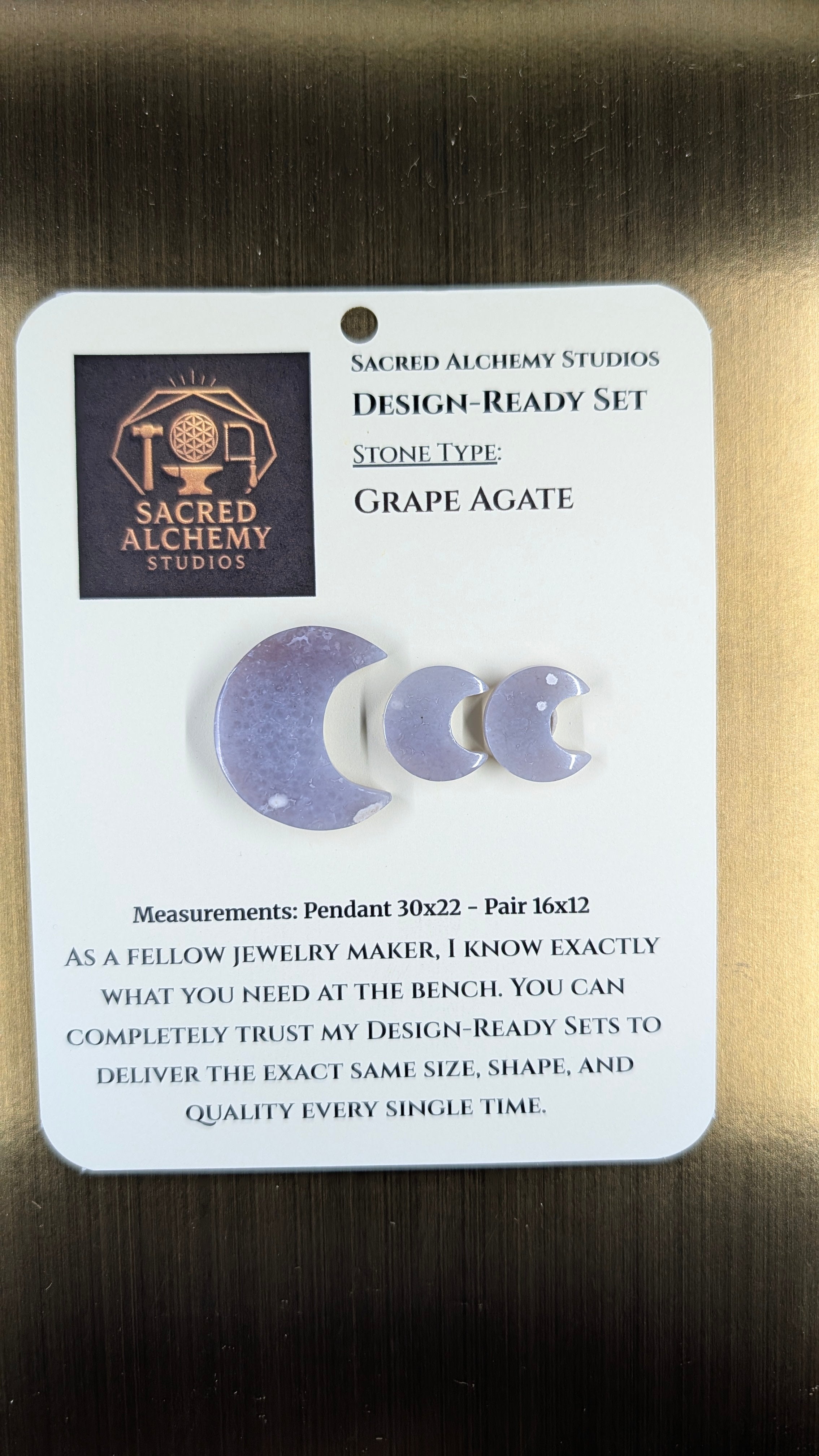 Crescent Moon - Grape Agate - Design-Ready Set