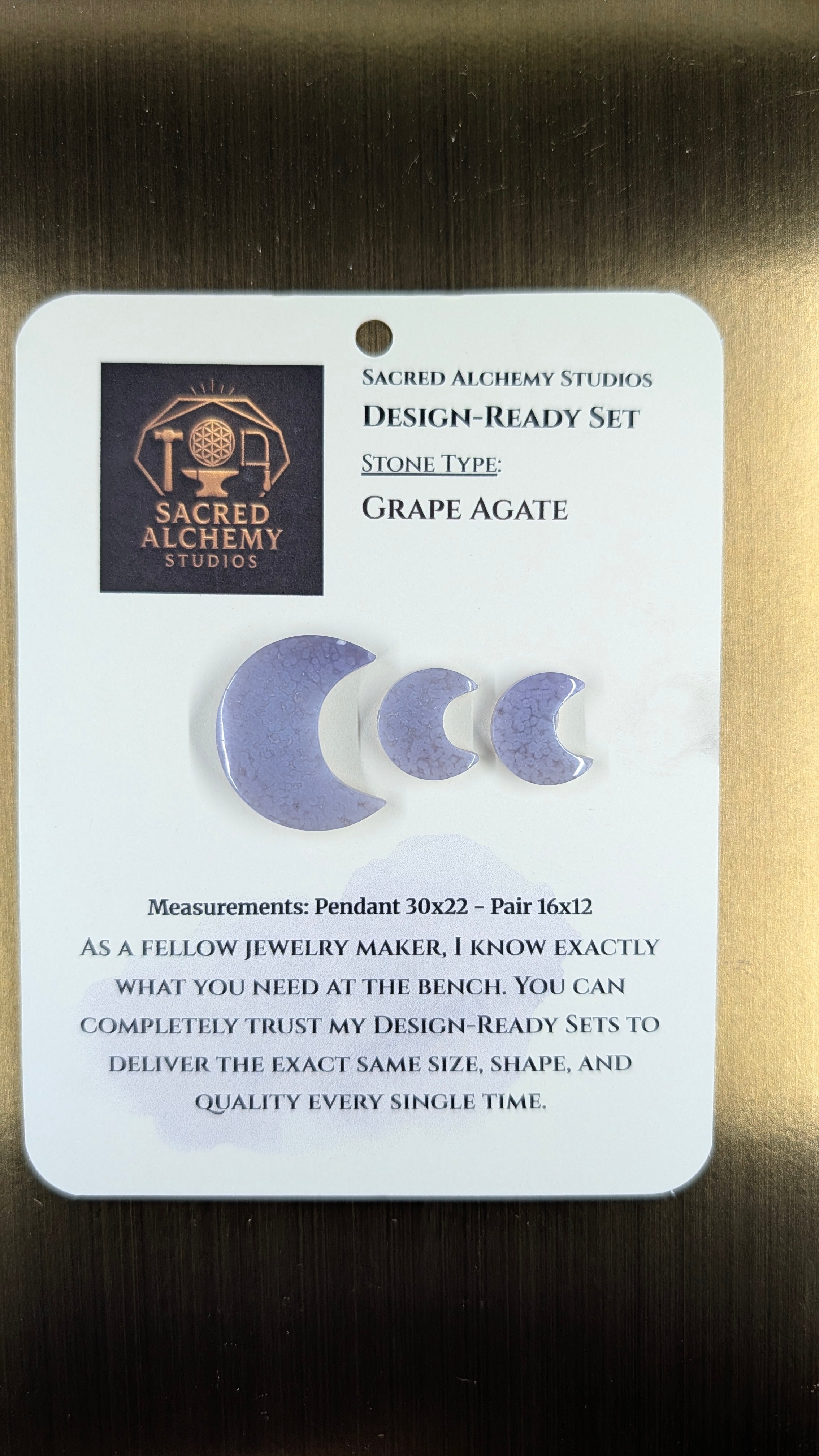 Crescent Moon - Grape Agate - Design-Ready Set
