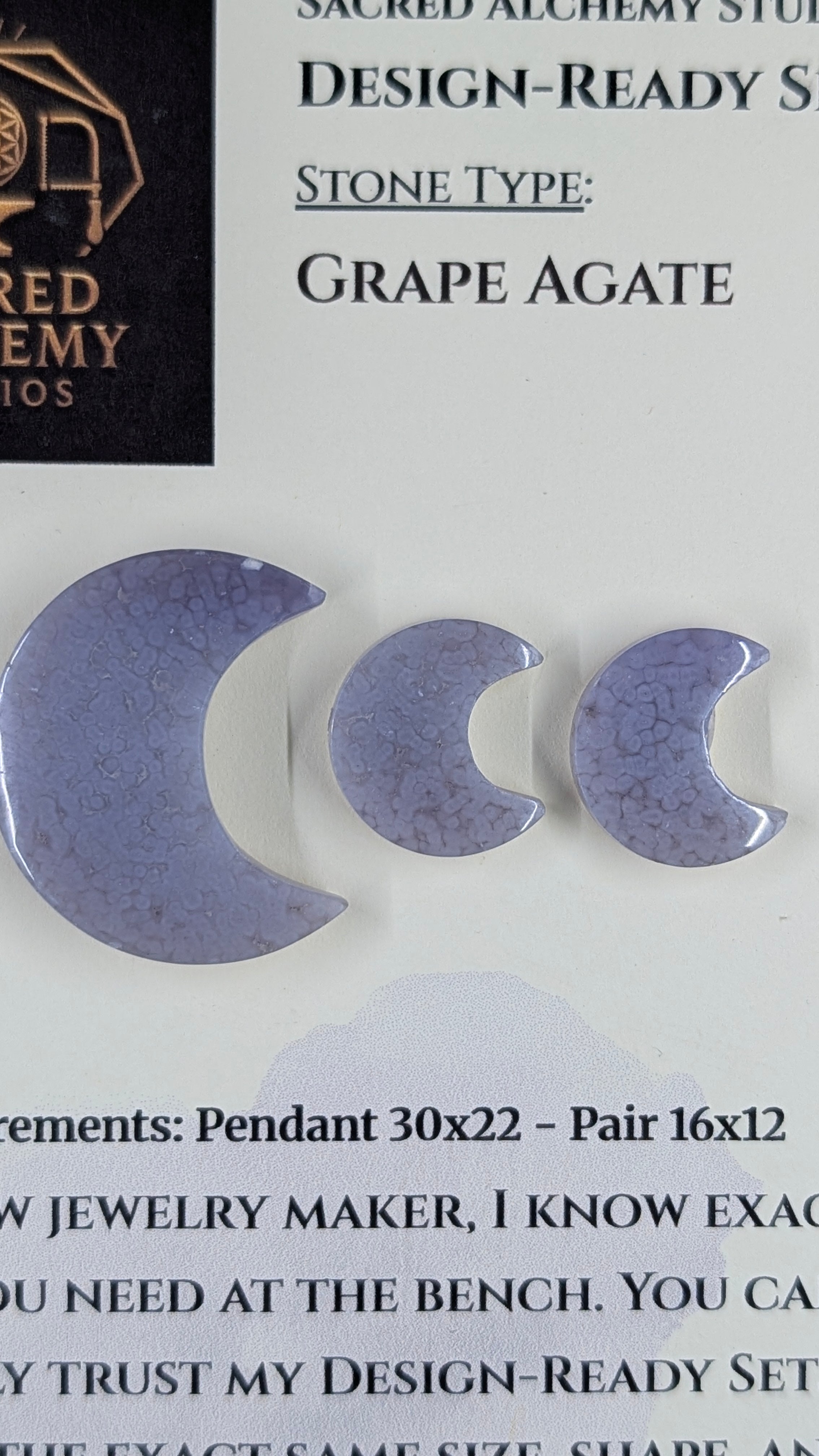 Crescent Moon - Grape Agate - Design-Ready Set