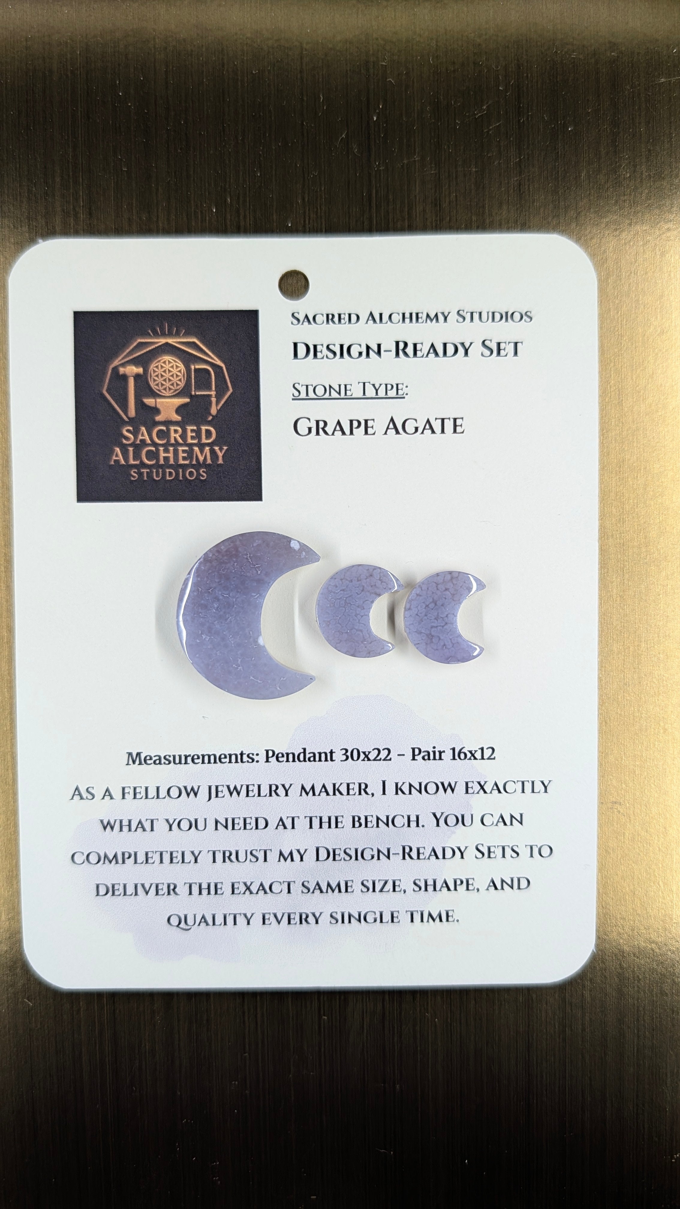 Crescent Moon - Grape Agate - Design-Ready Set