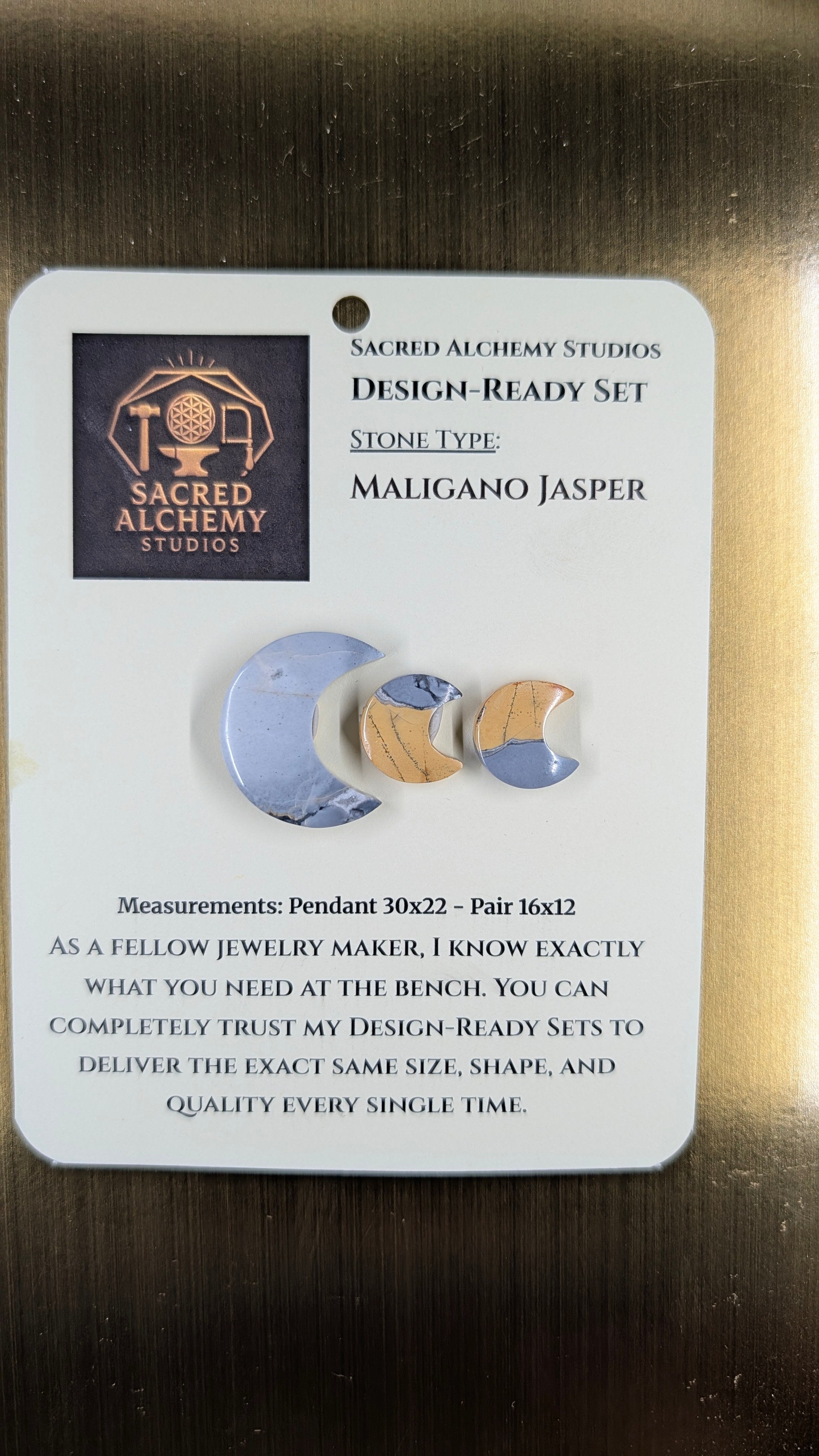 Crescent Moon - Maligano Jasper - Design-Ready Set