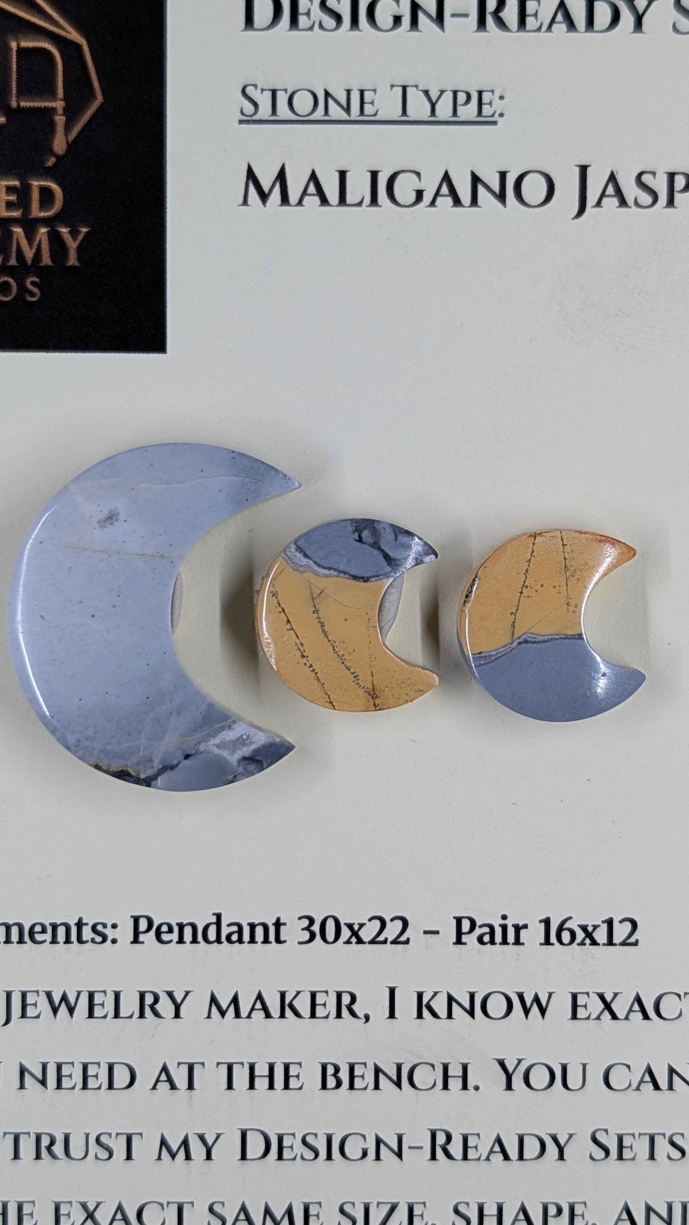 Crescent Moon - Maligano Jasper - Design-Ready Set