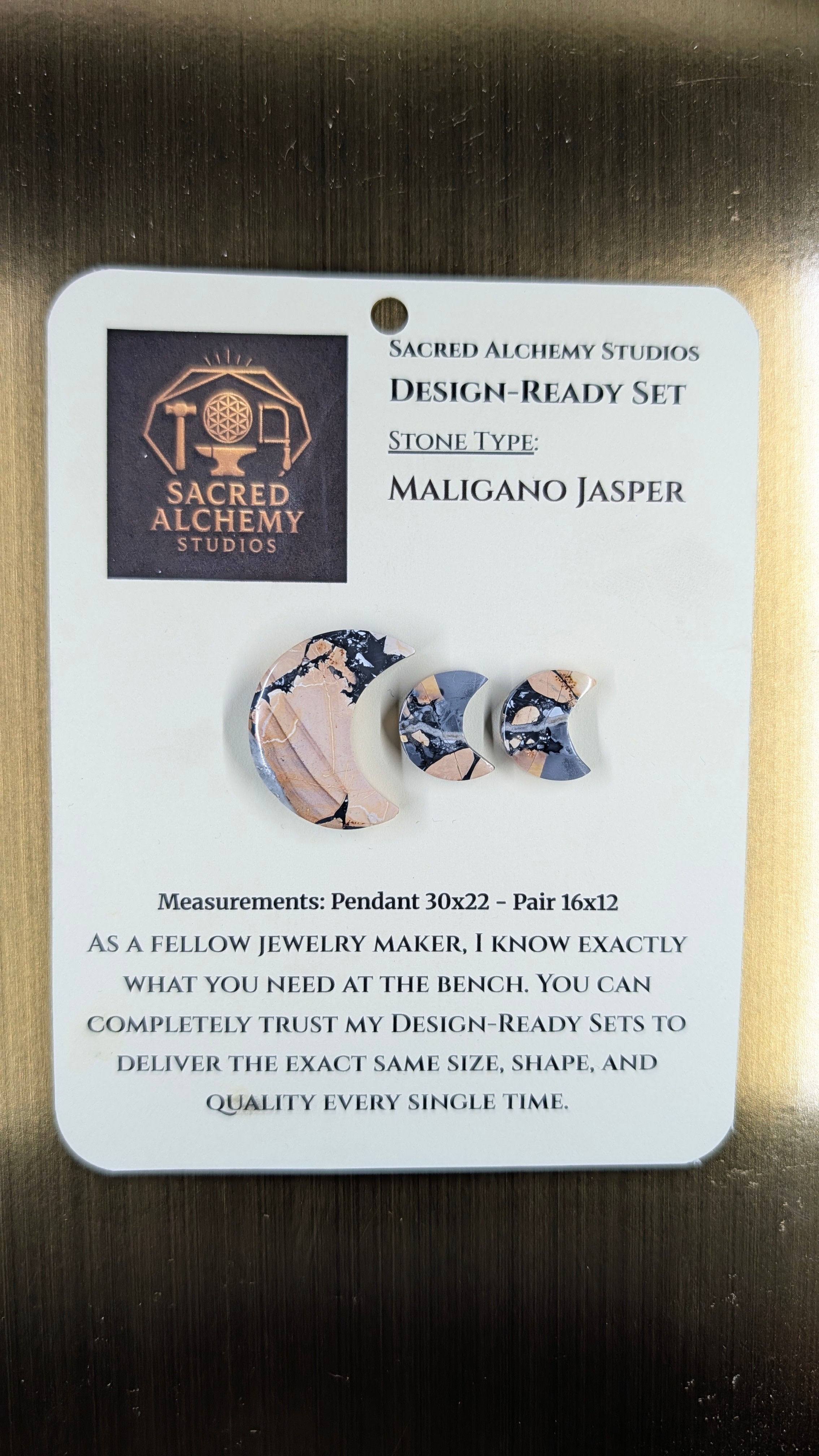 Crescent Moon - Maligano Jasper - Design-Ready Set