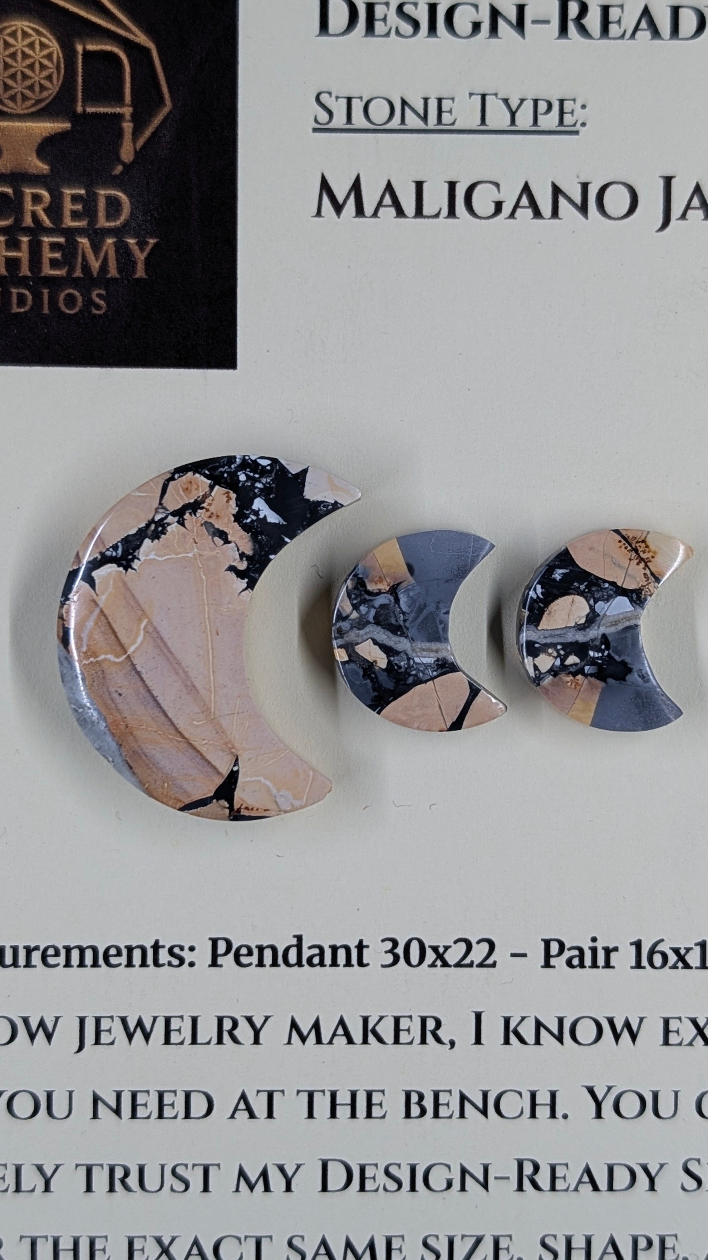 Crescent Moon - Maligano Jasper - Design-Ready Set