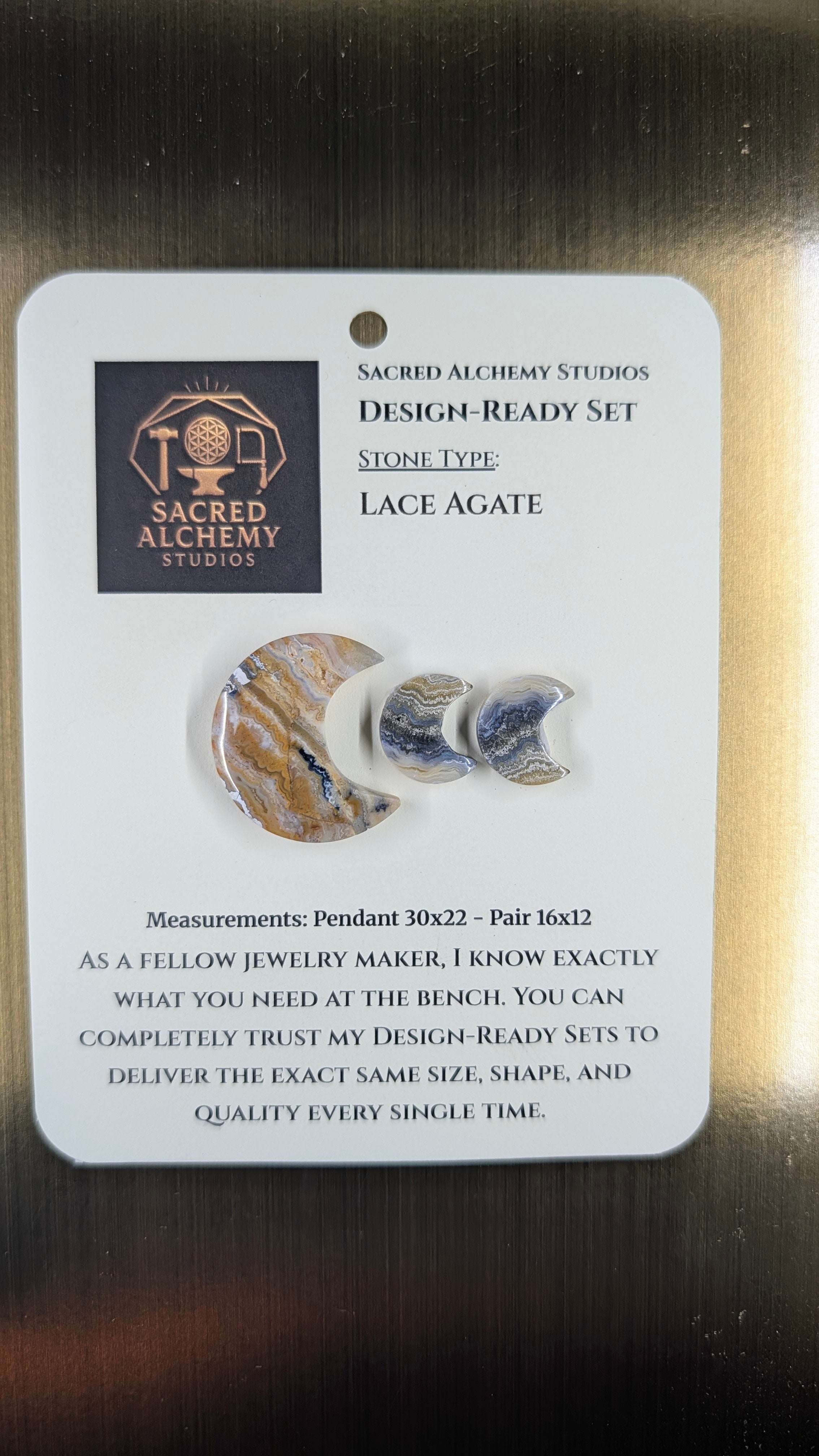 Crescent Moon - Lace Agate - Design-Ready Set