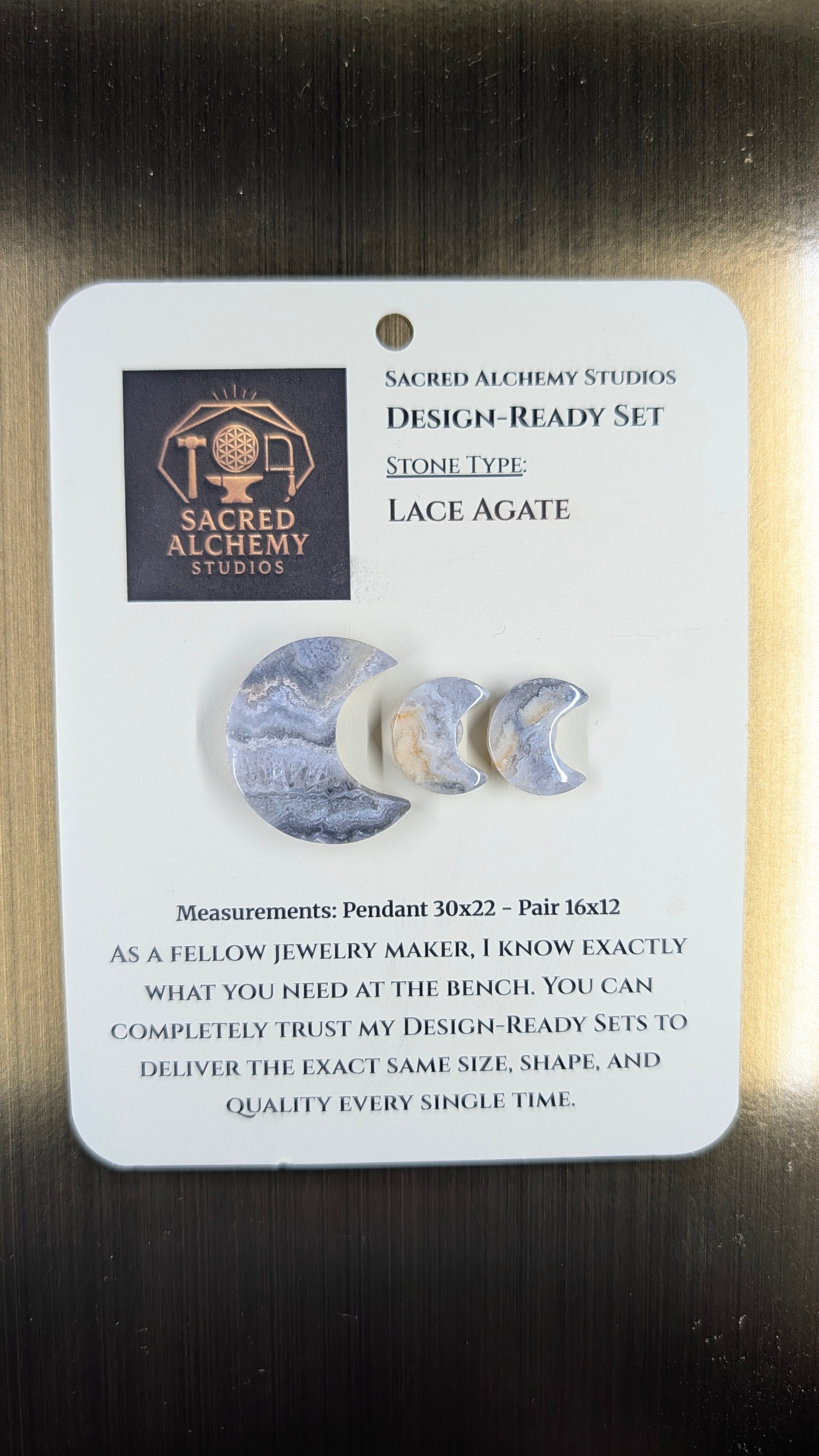 Crescent Moon - Lace Agate - Design-Ready Set