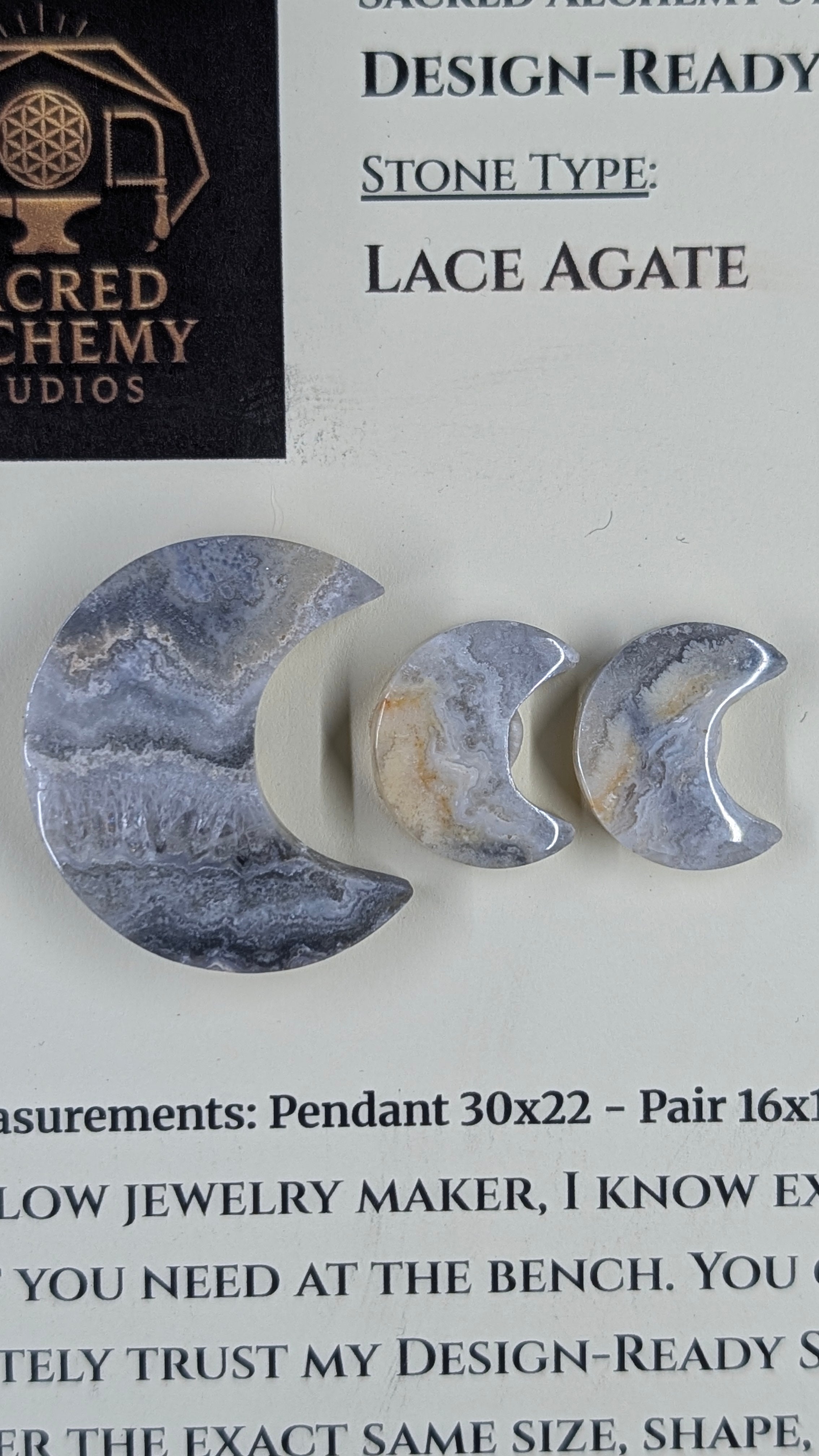 Crescent Moon - Lace Agate - Design-Ready Set