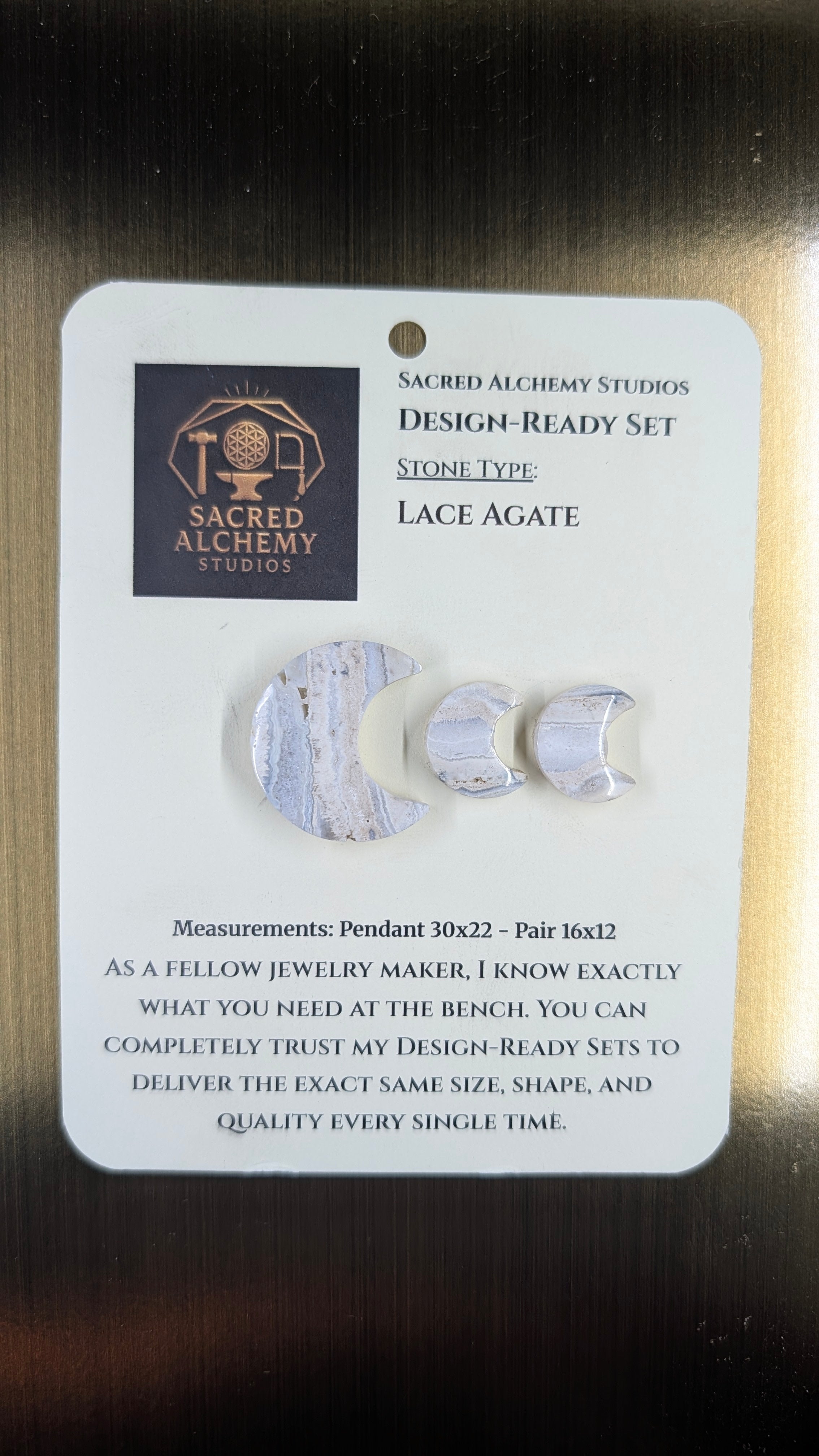 Crescent Moon - Lace Agate - Design-Ready Set