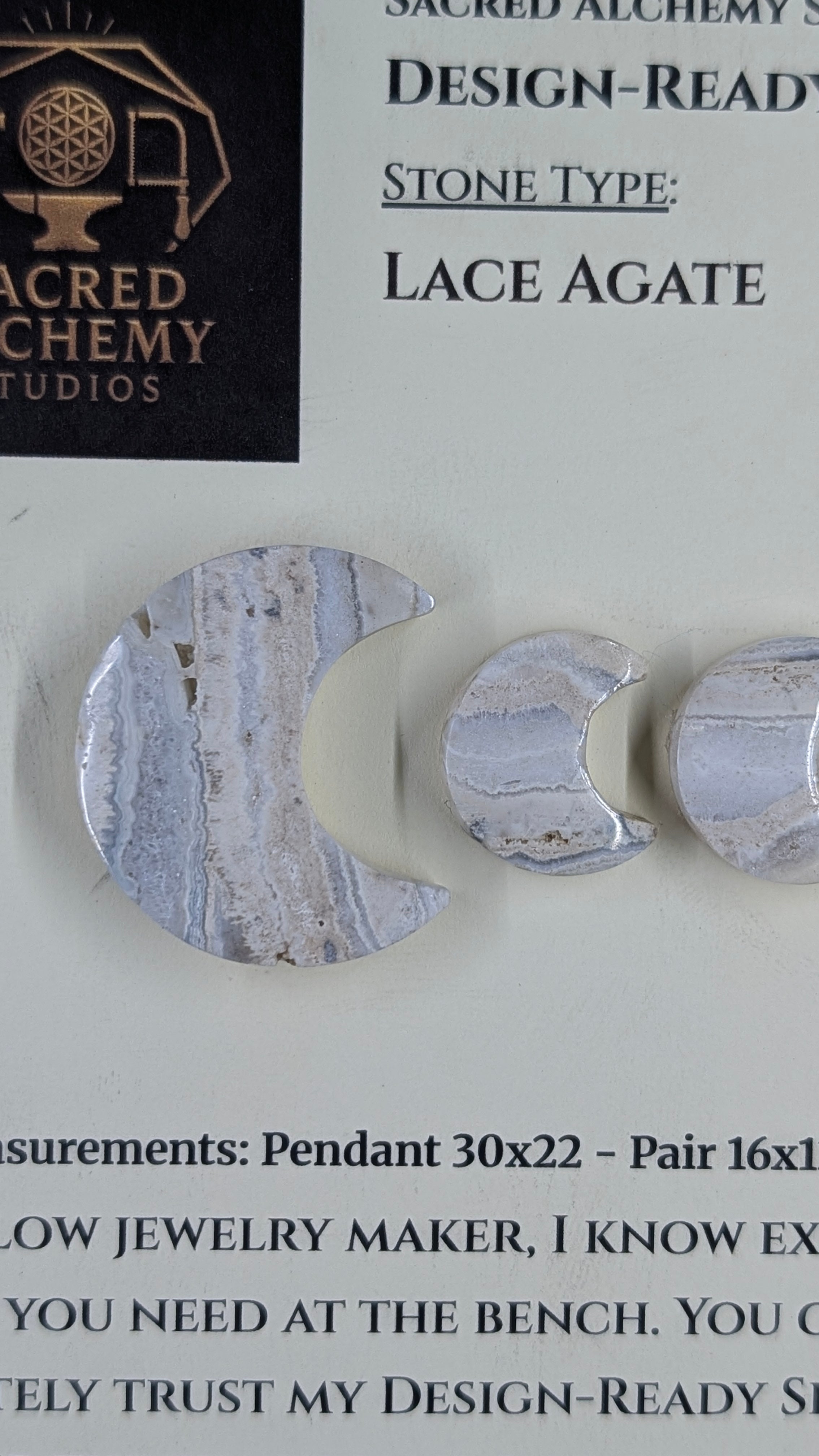 Crescent Moon - Lace Agate - Design-Ready Set