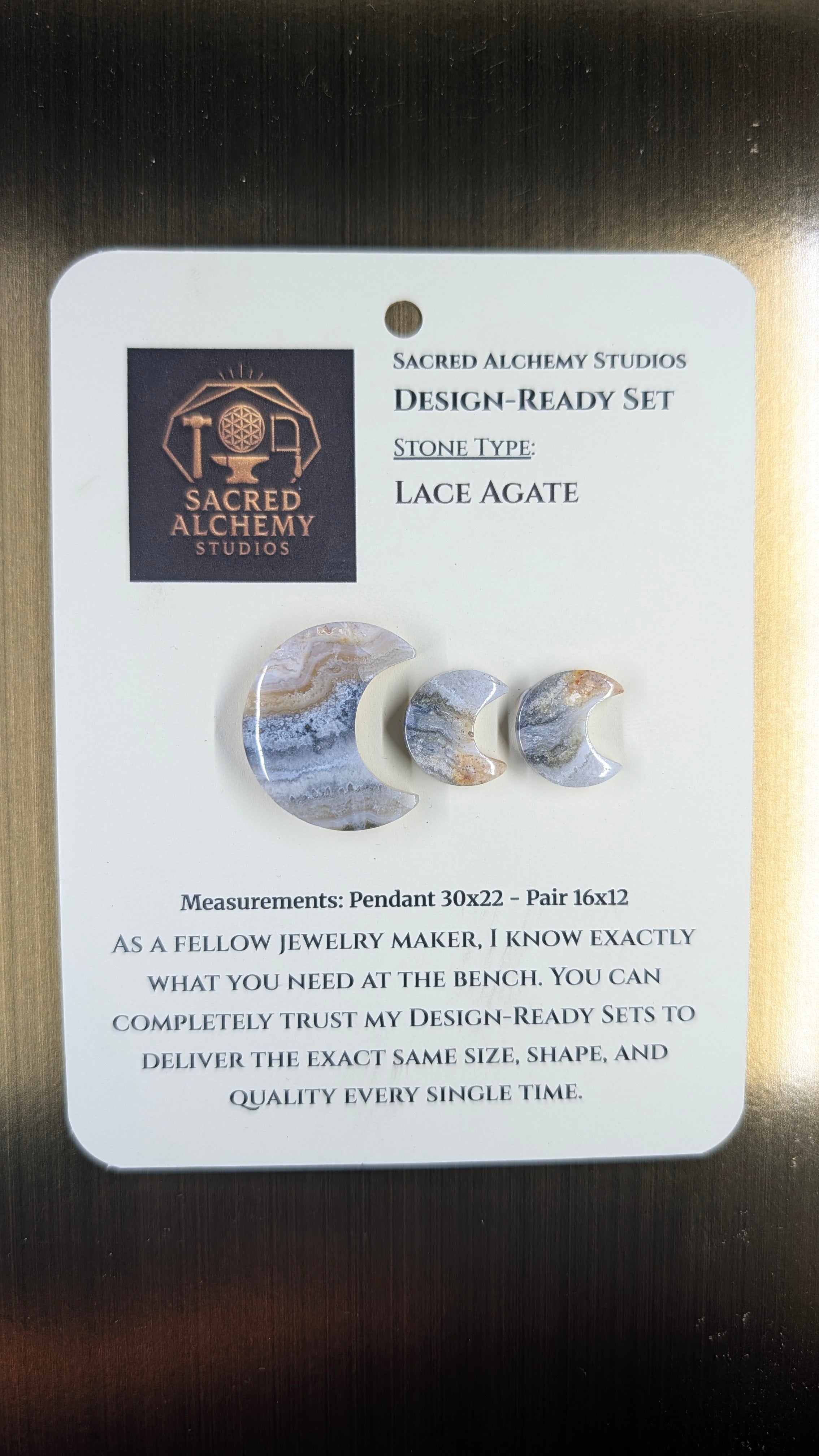 Crescent Moon - Lace Agate - Design-Ready Set