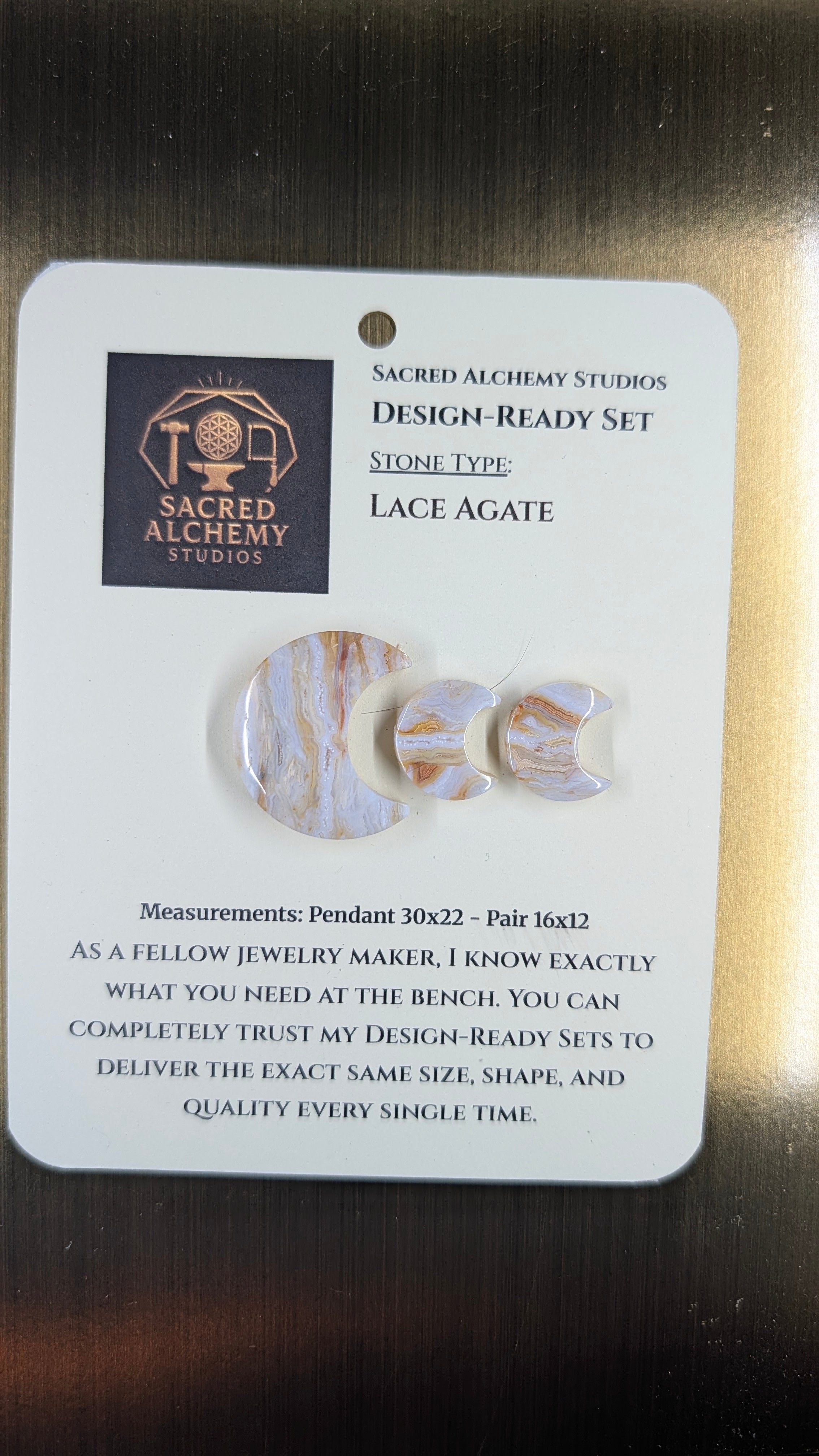 Crescent Moon - Lace Agate - Design-Ready Set
