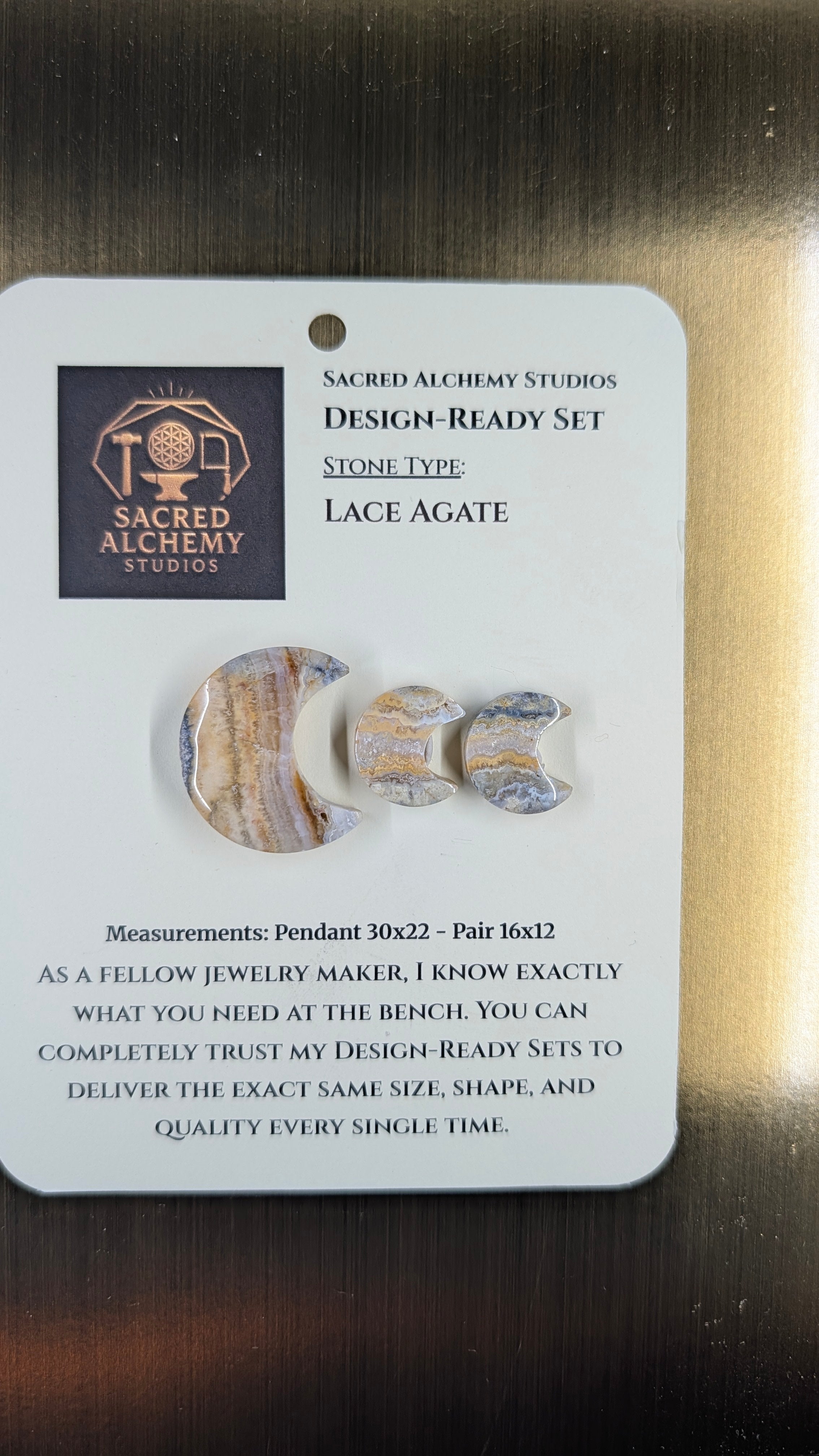 Crescent Moon - Lace Agate - Design-Ready Set