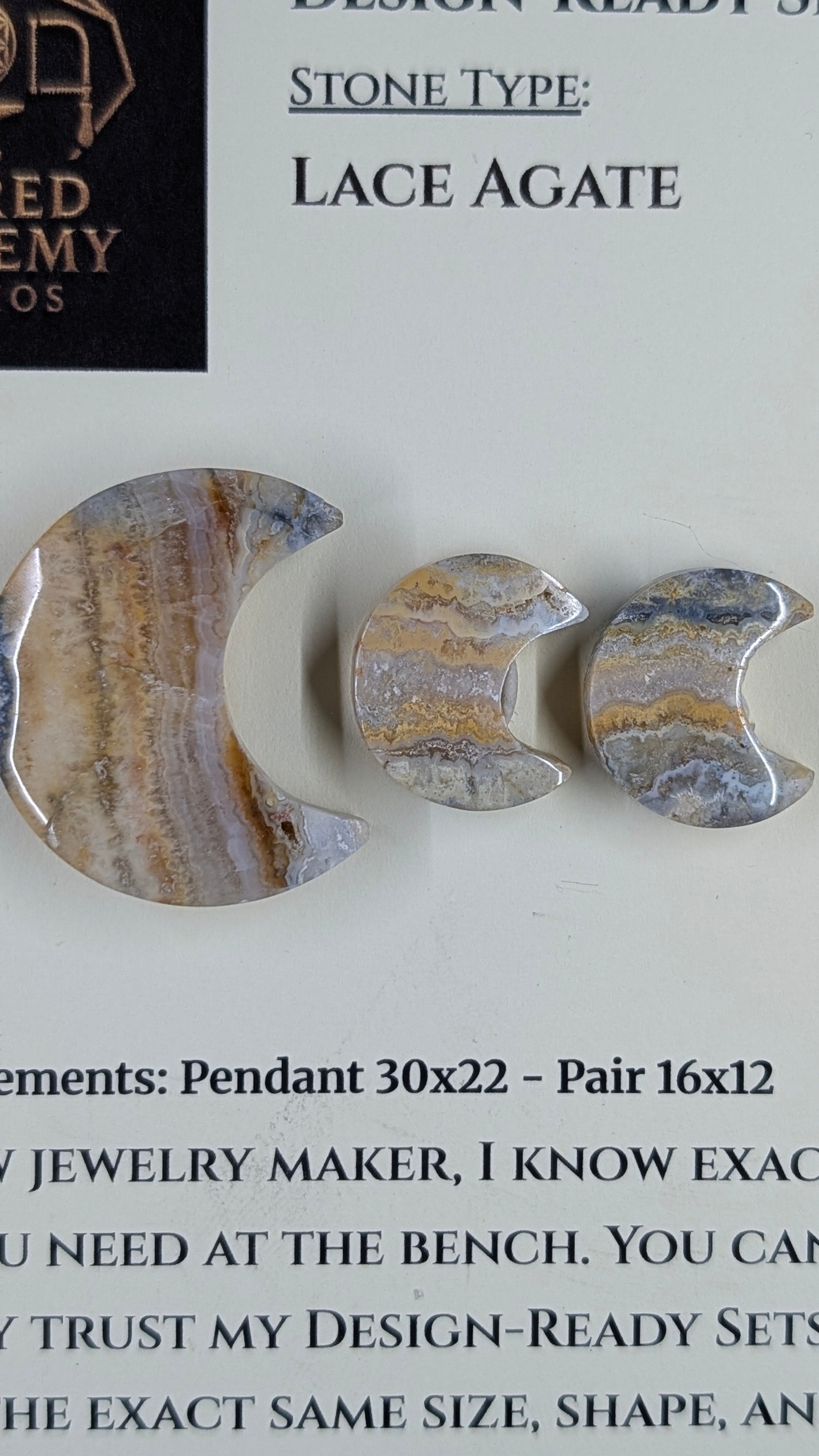 Crescent Moon - Lace Agate - Design-Ready Set