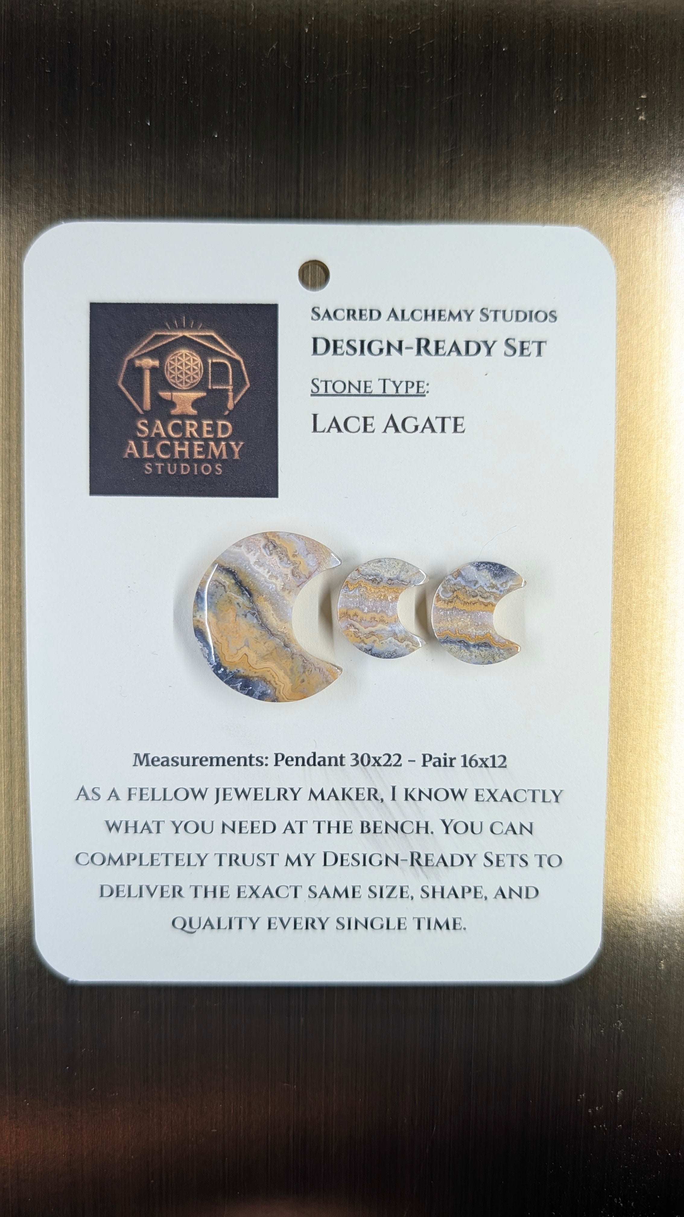 Crescent Moon - Lace Agate - Design-Ready Set