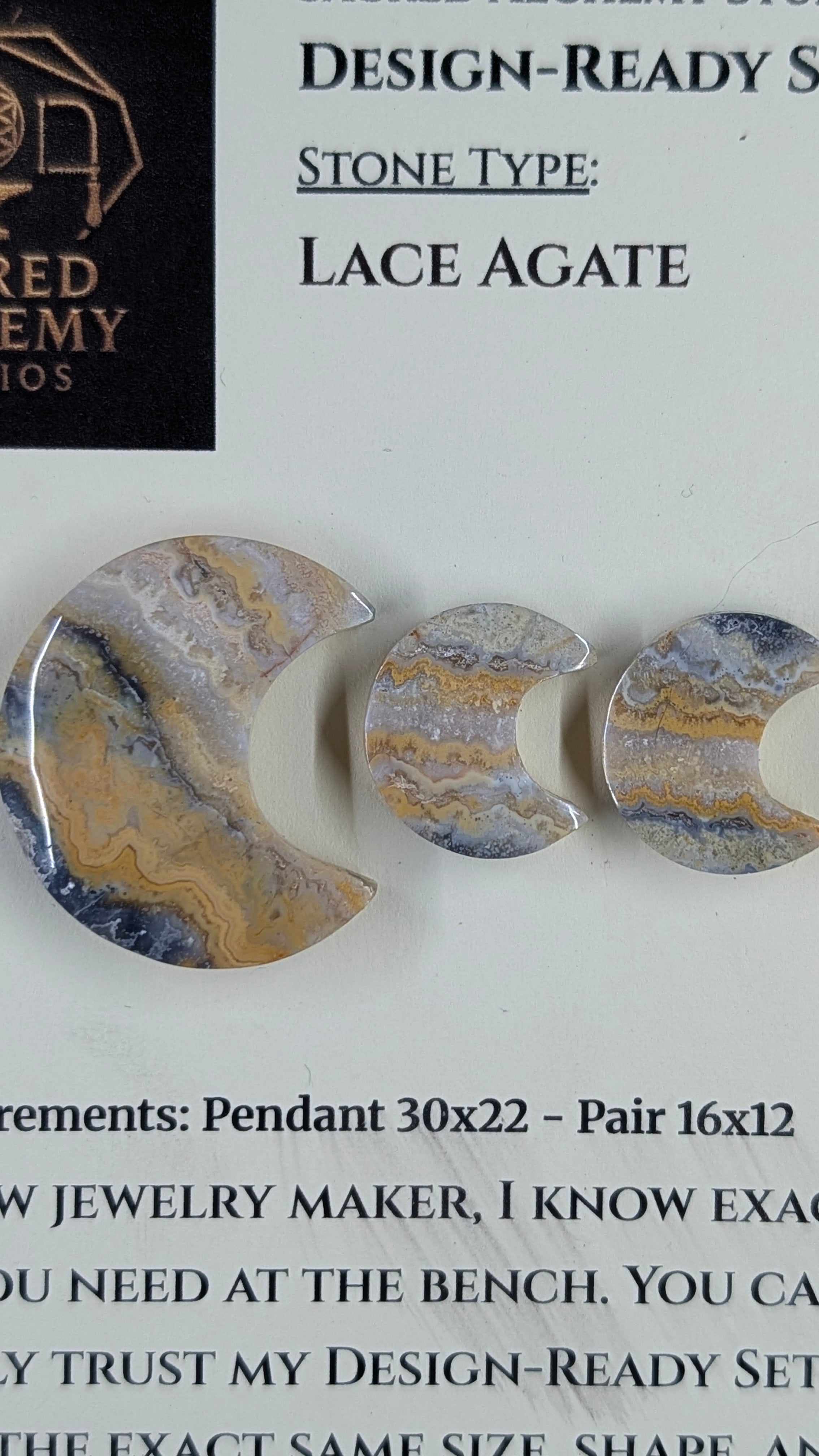 Crescent Moon - Lace Agate - Design-Ready Set