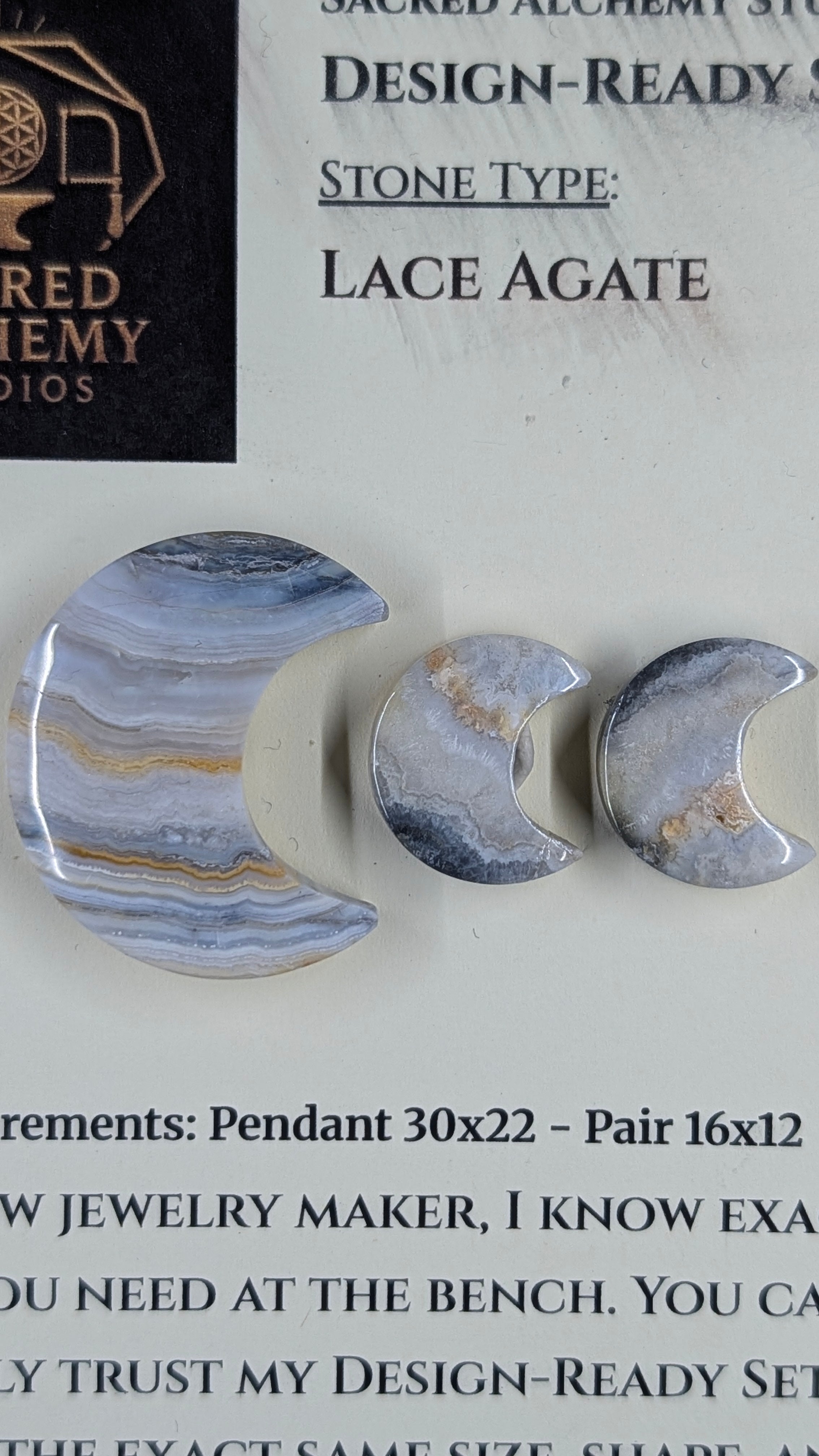 Crescent Moon - Lace Agate - Design-Ready Set