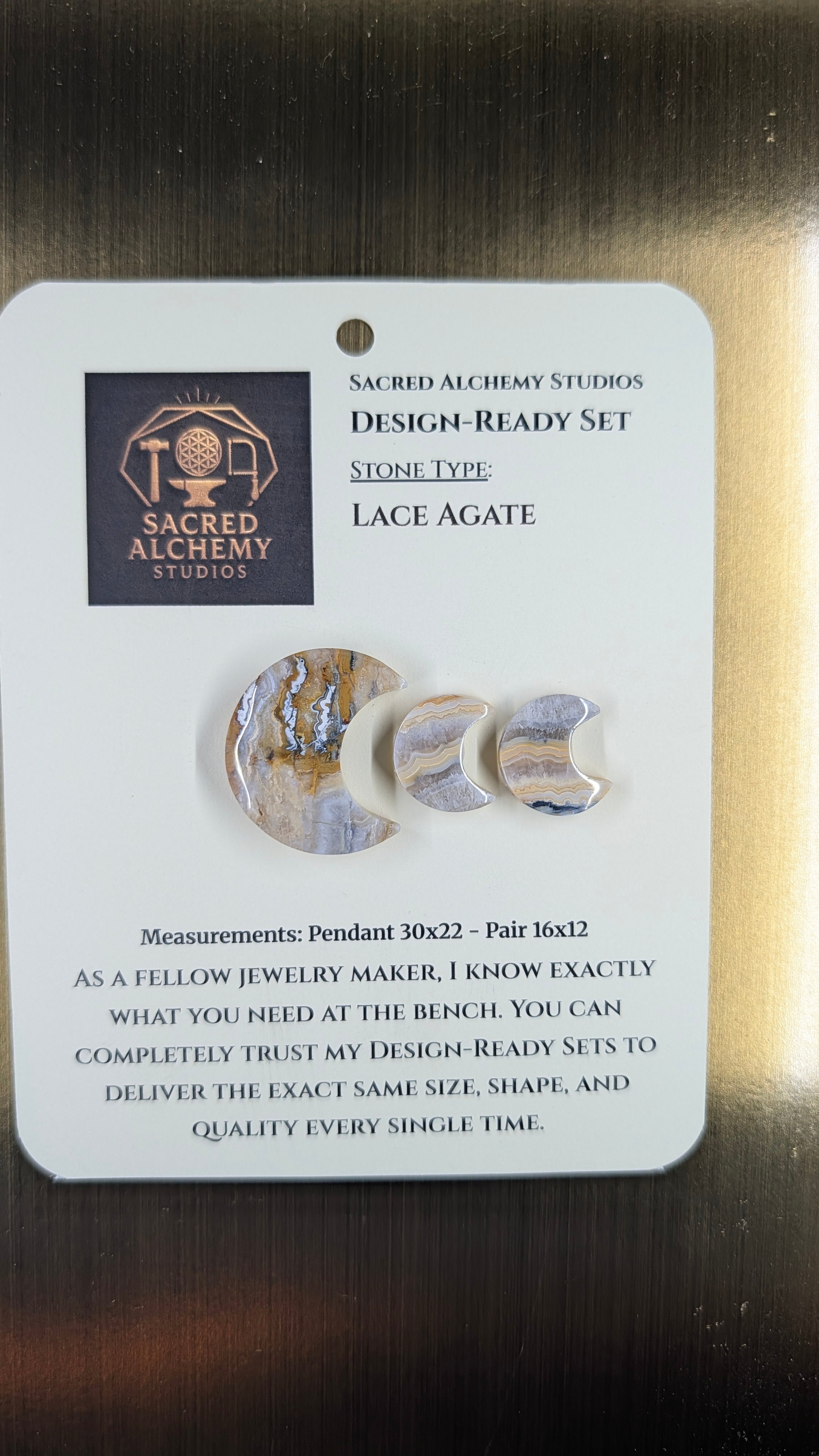 Crescent Moon - Lace Agate - Design-Ready Set