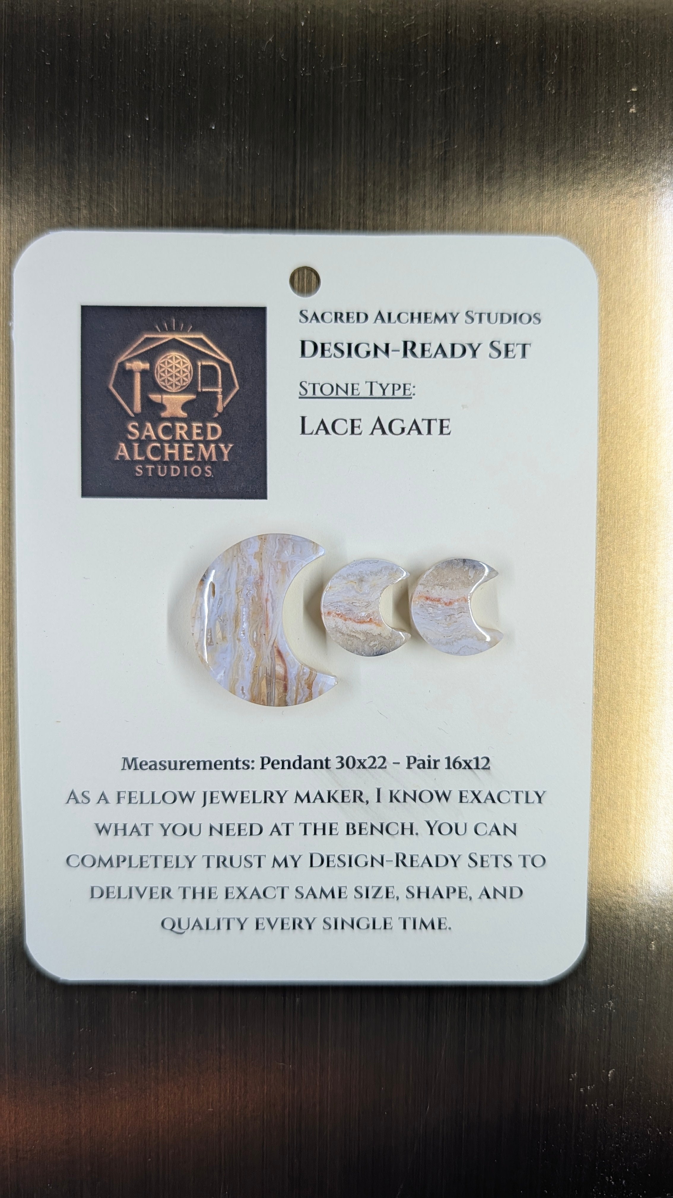 Crescent Moon - Lace Agate - Design-Ready Set