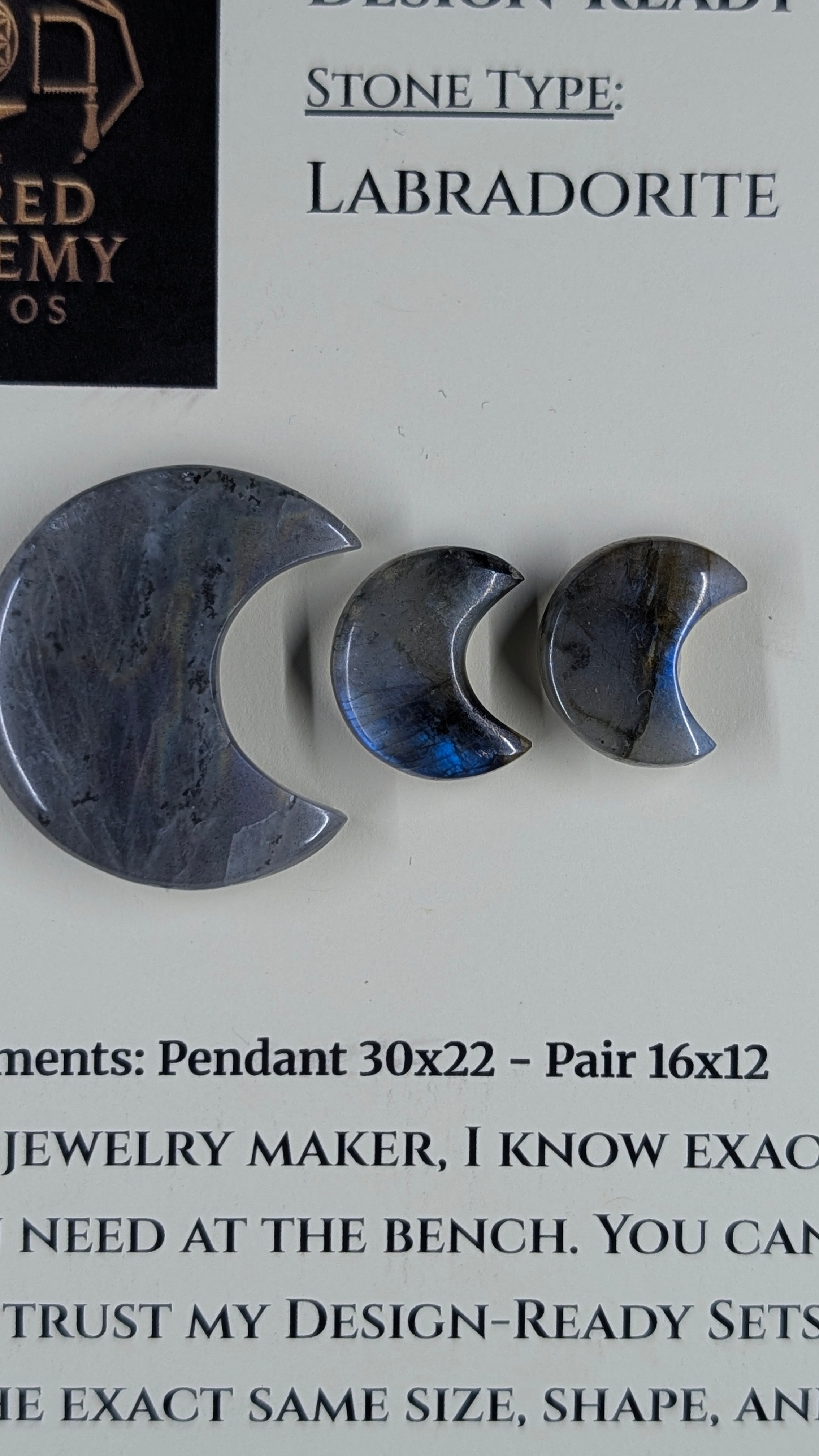 Crescent Moon - Labradorite - Design-Ready Set