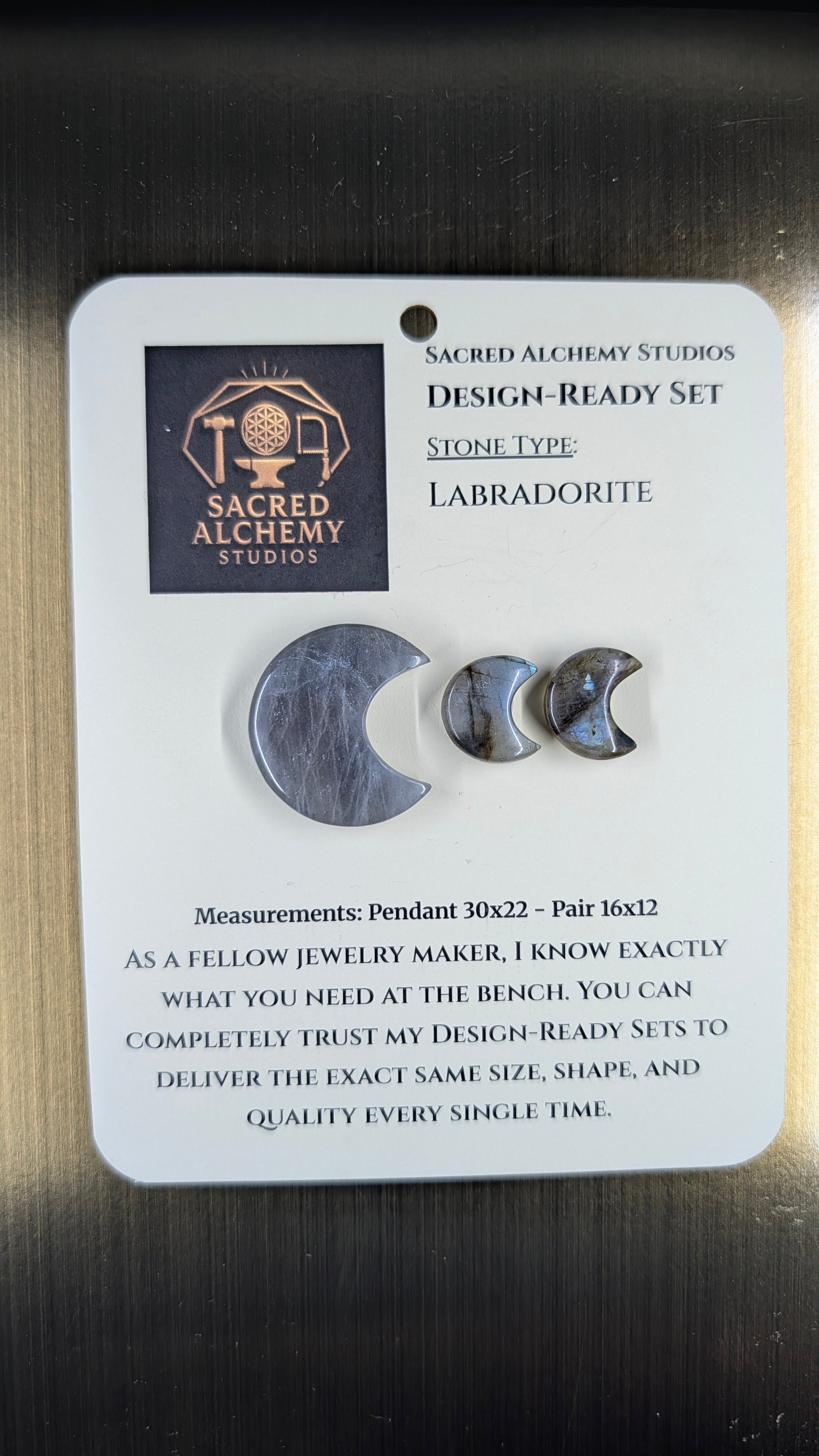 Crescent Moon - Labradorite - Design-Ready Set