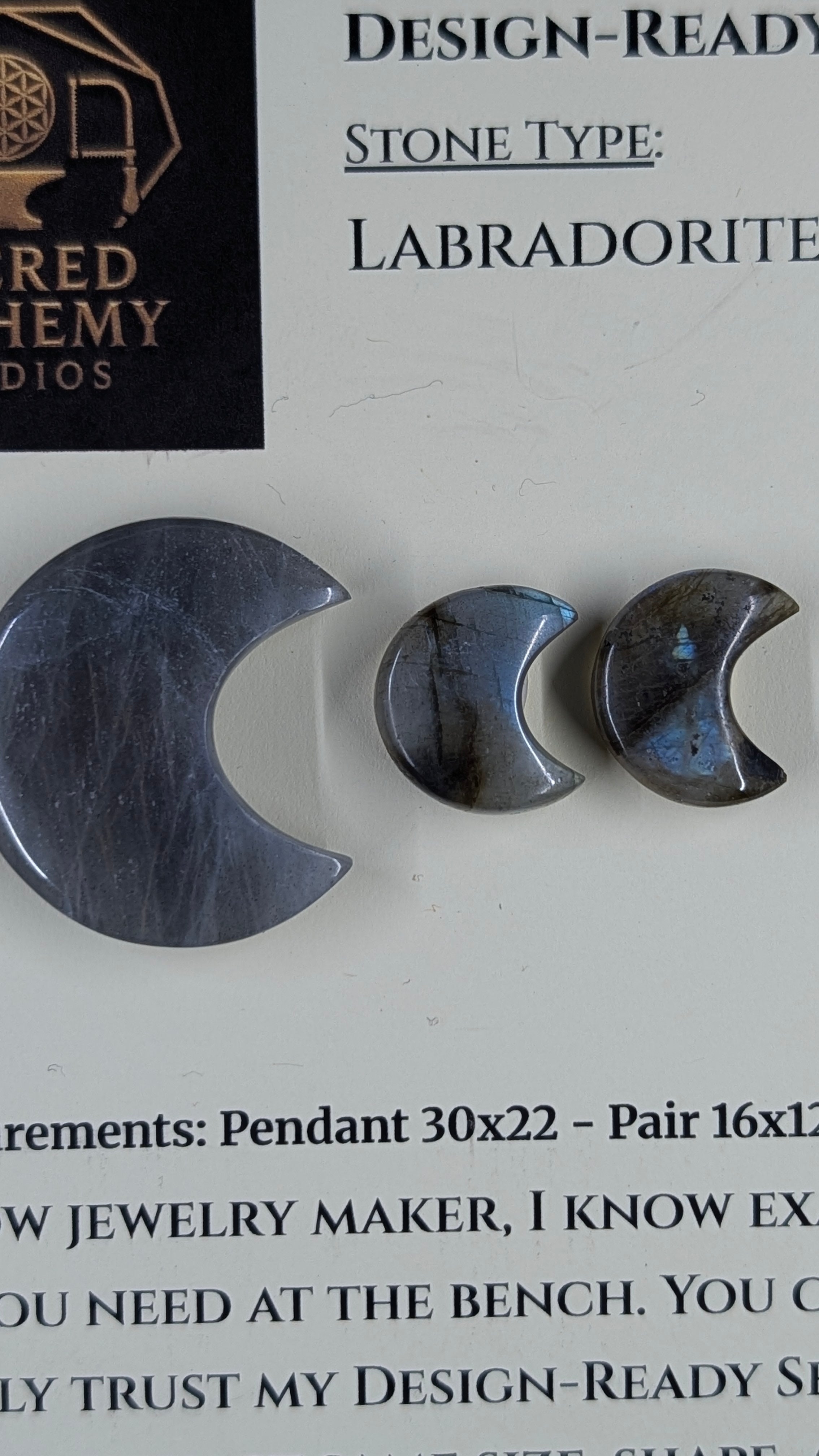 Crescent Moon - Labradorite - Design-Ready Set