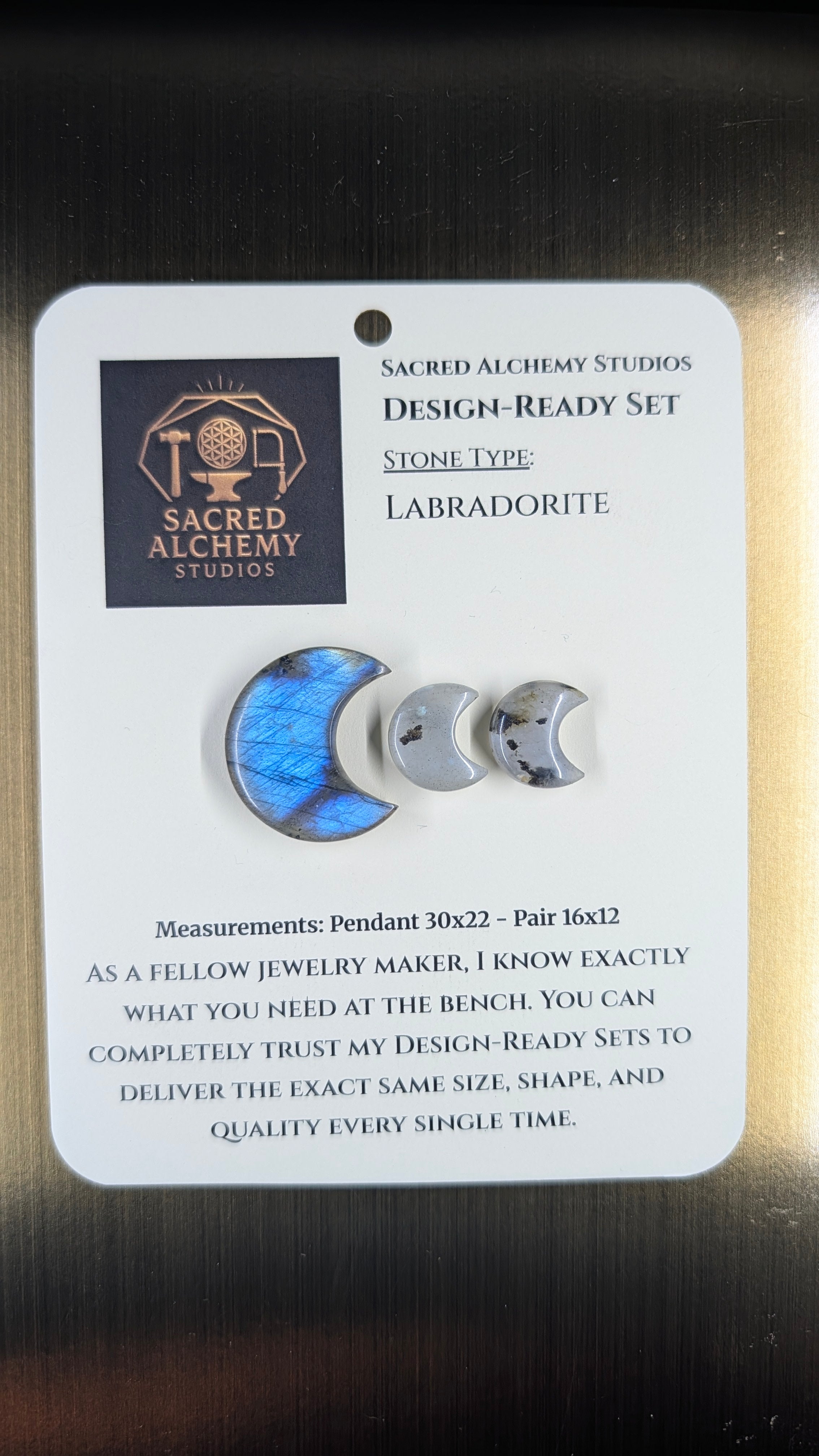 Crescent Moon - Labradorite - Design-Ready Set