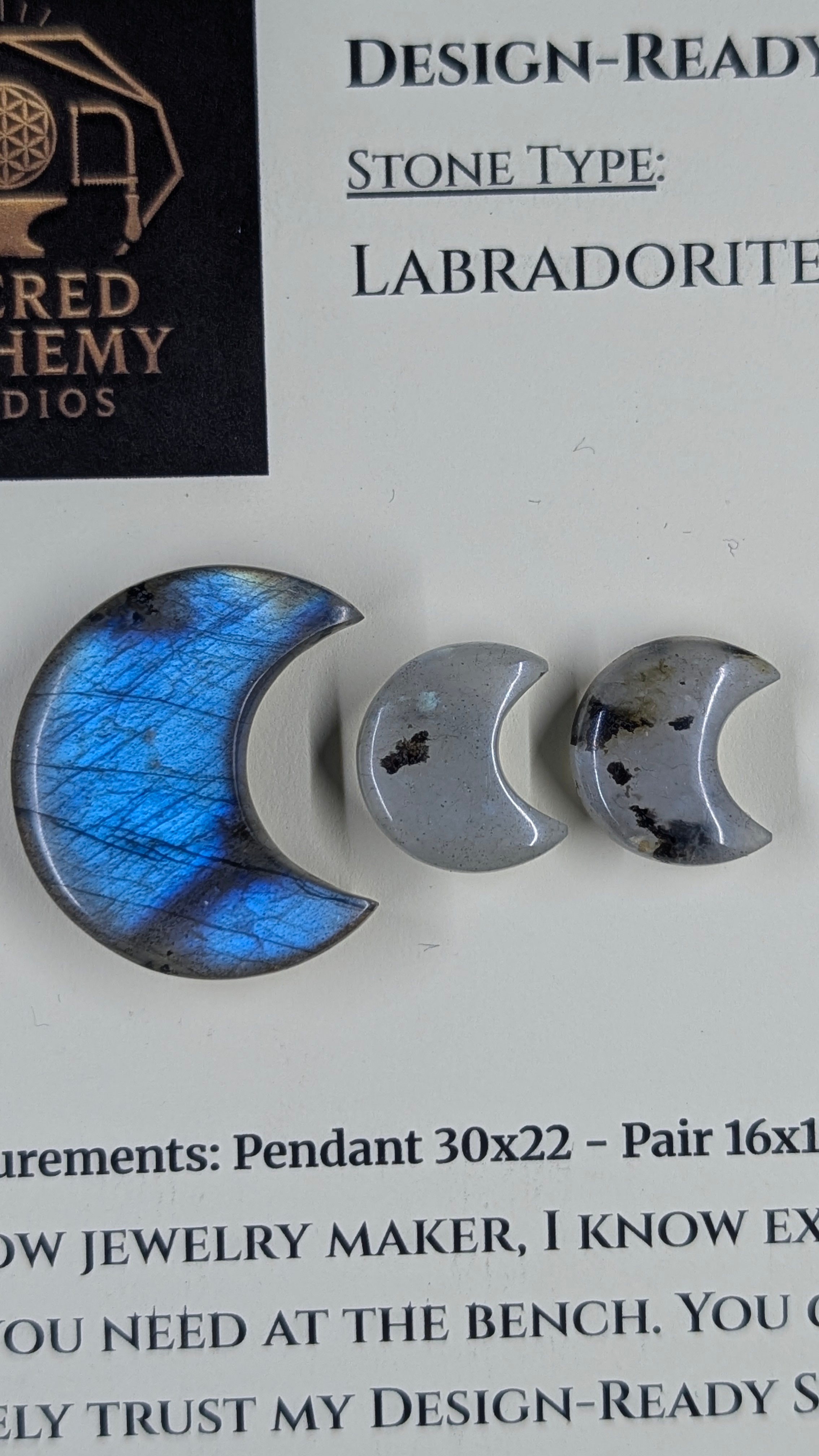 Crescent Moon - Labradorite - Design-Ready Set