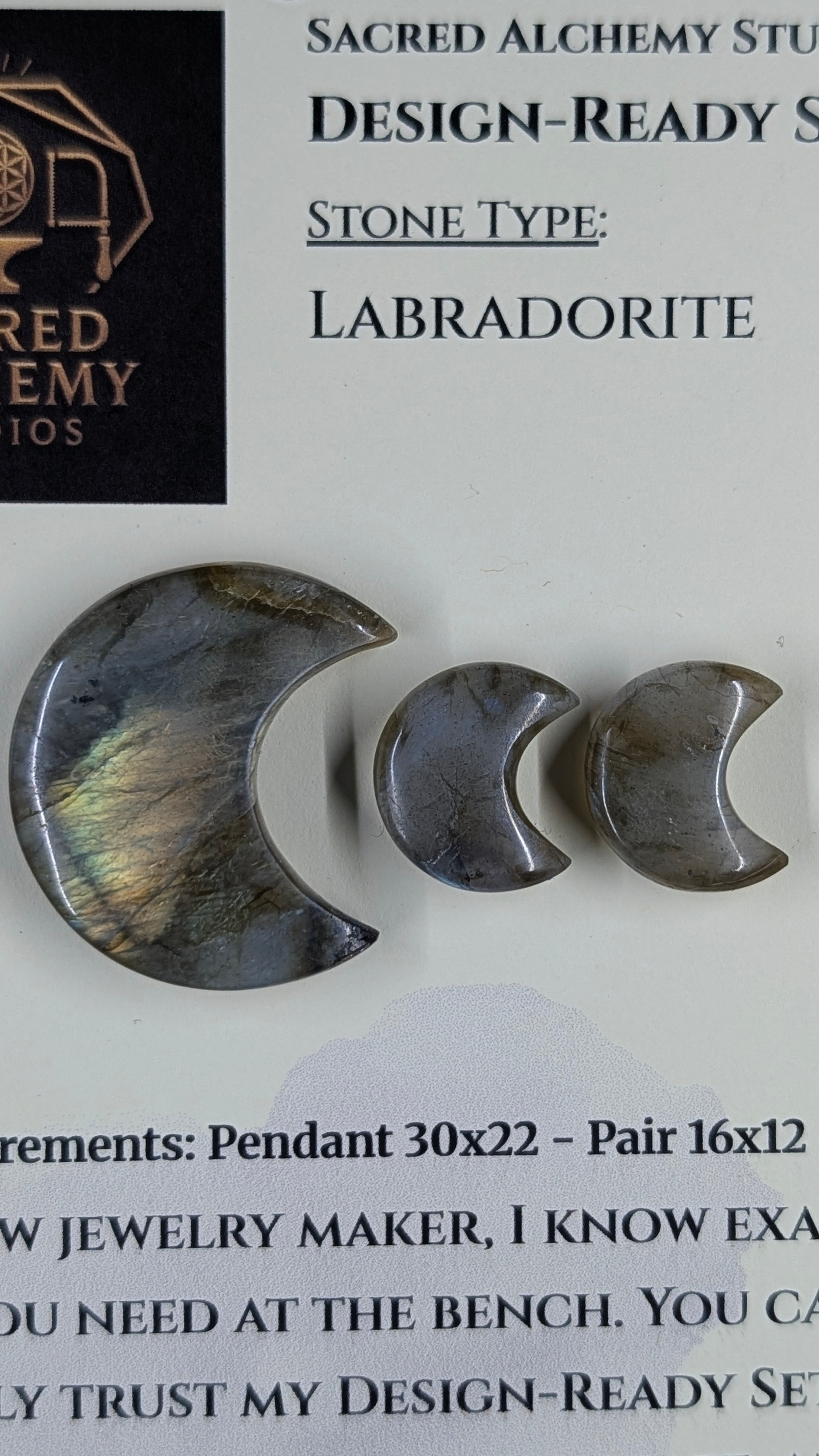 Crescent Moon - Labradorite - Design-Ready Set