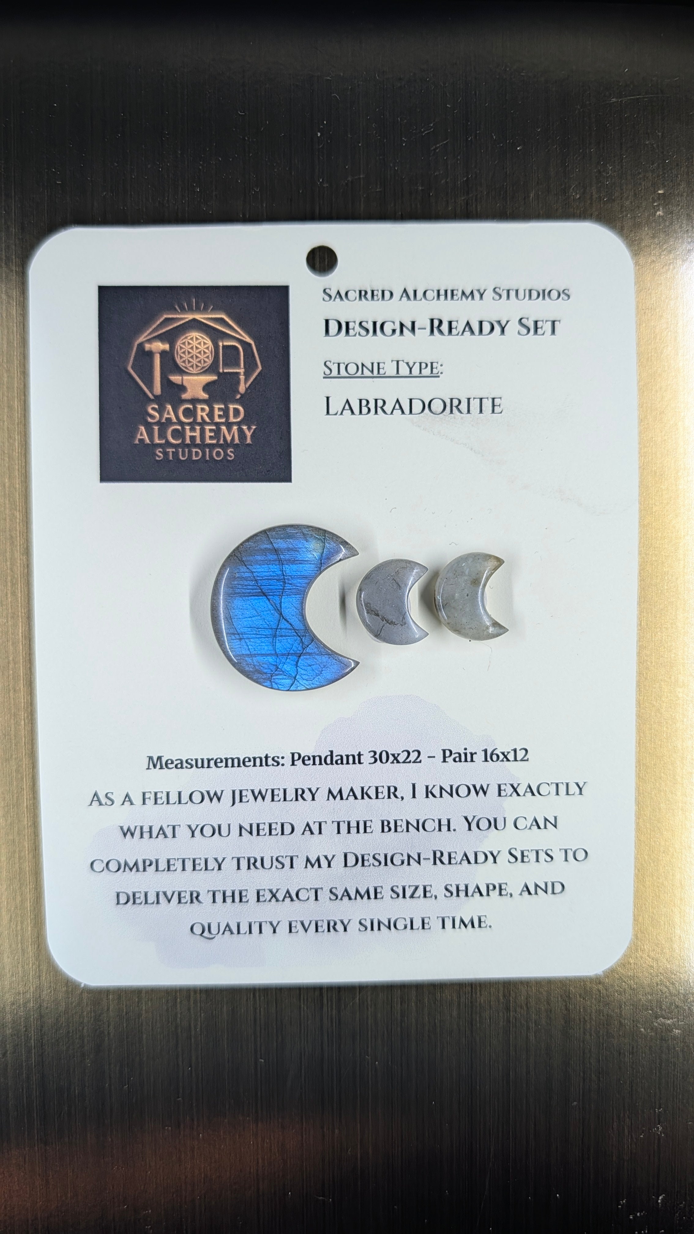Crescent Moon - Labradorite - Design-Ready Set