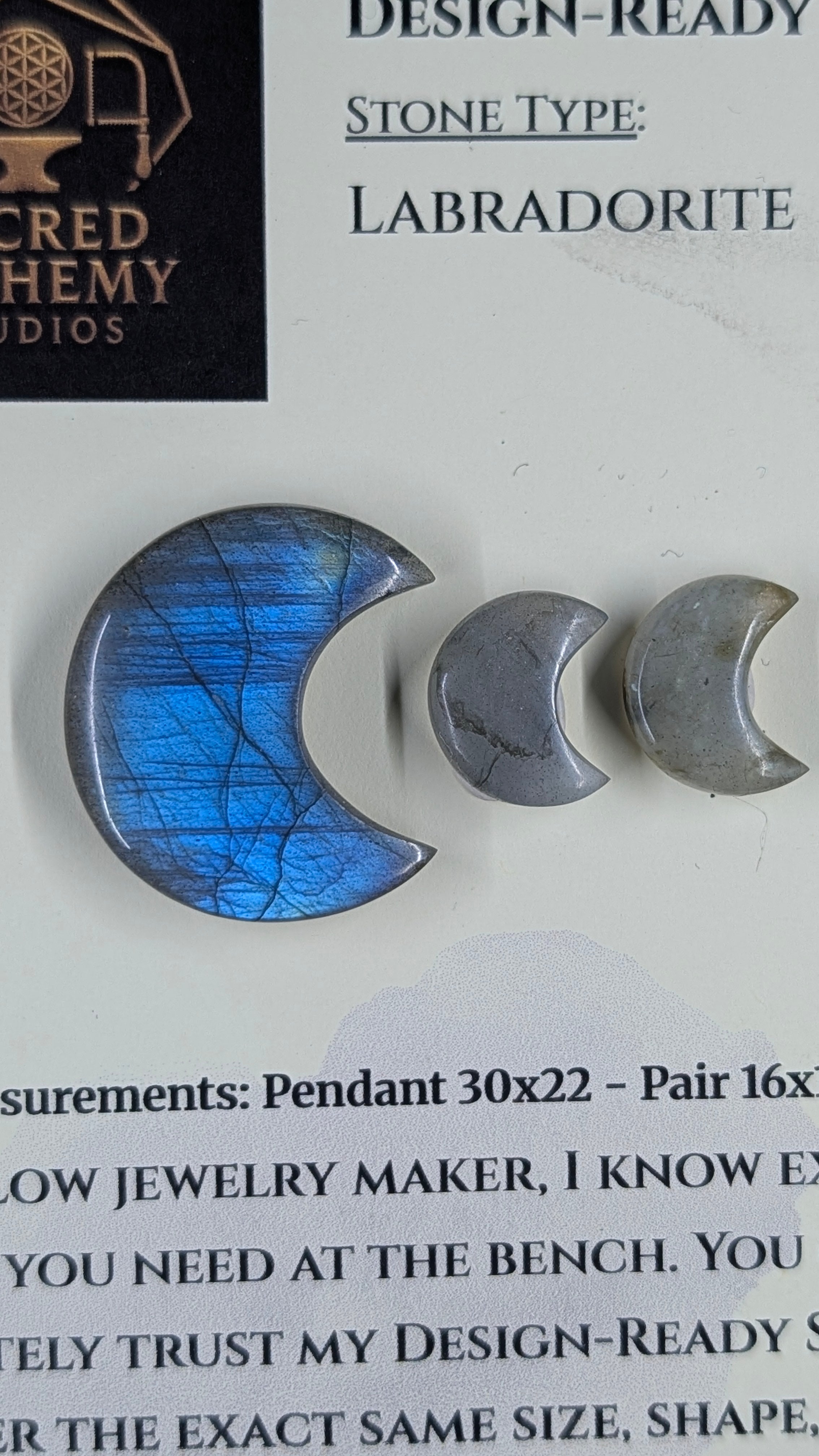 Crescent Moon - Labradorite - Design-Ready Set