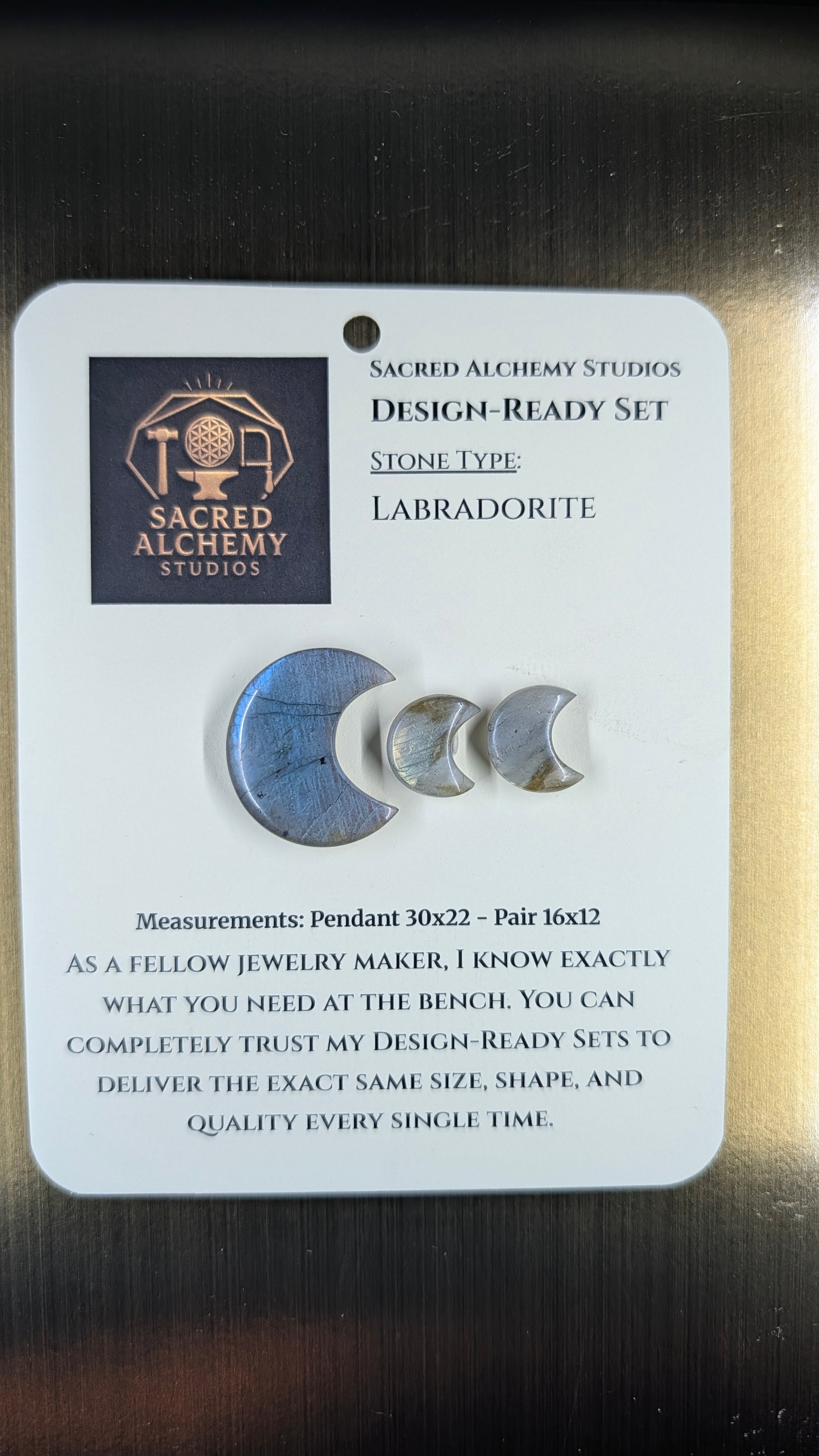 Crescent Moon - Labradorite - Design-Ready Set