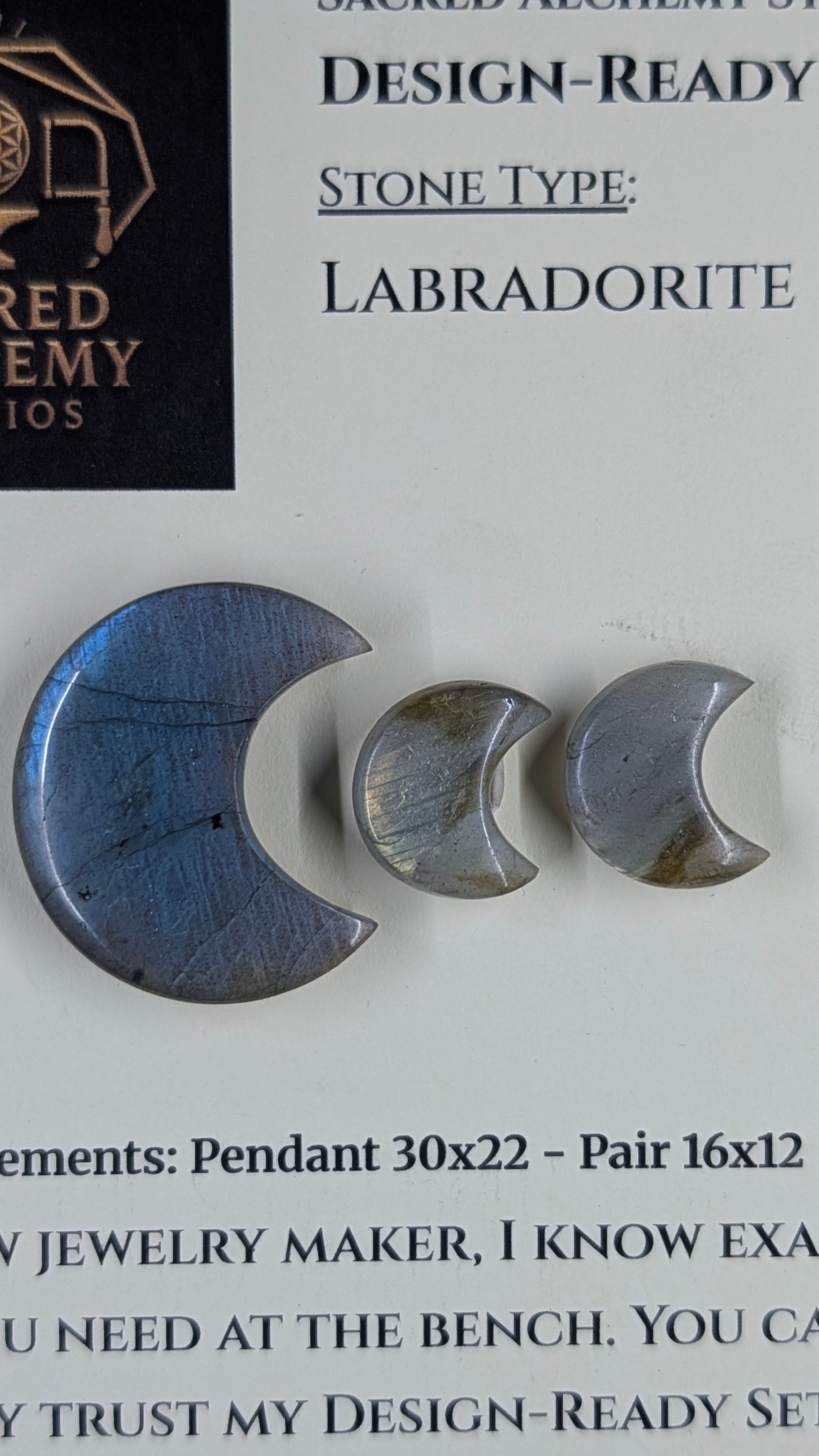 Crescent Moon - Labradorite - Design-Ready Set