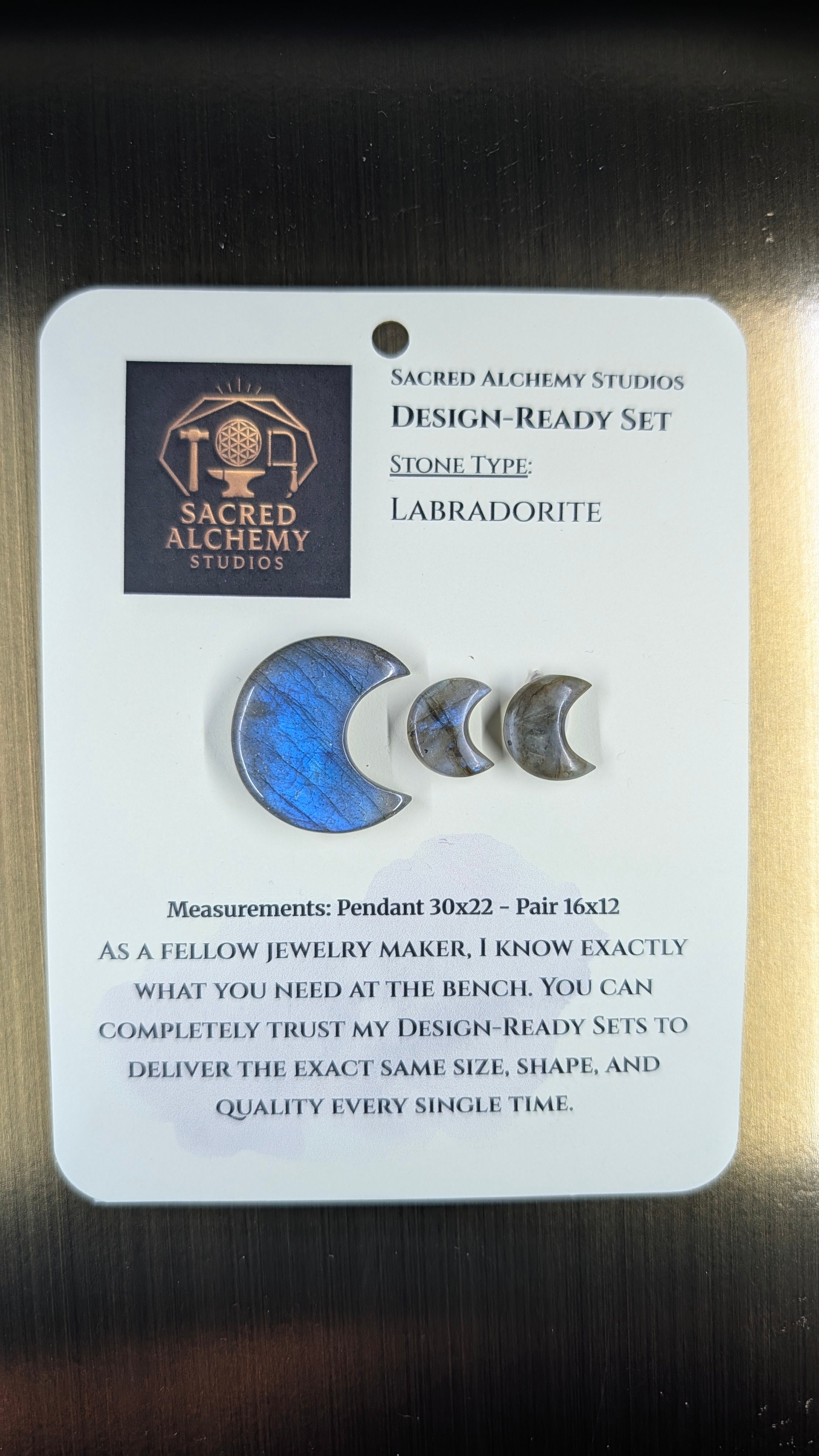 Crescent Moon - Labradorite - Design-Ready Set