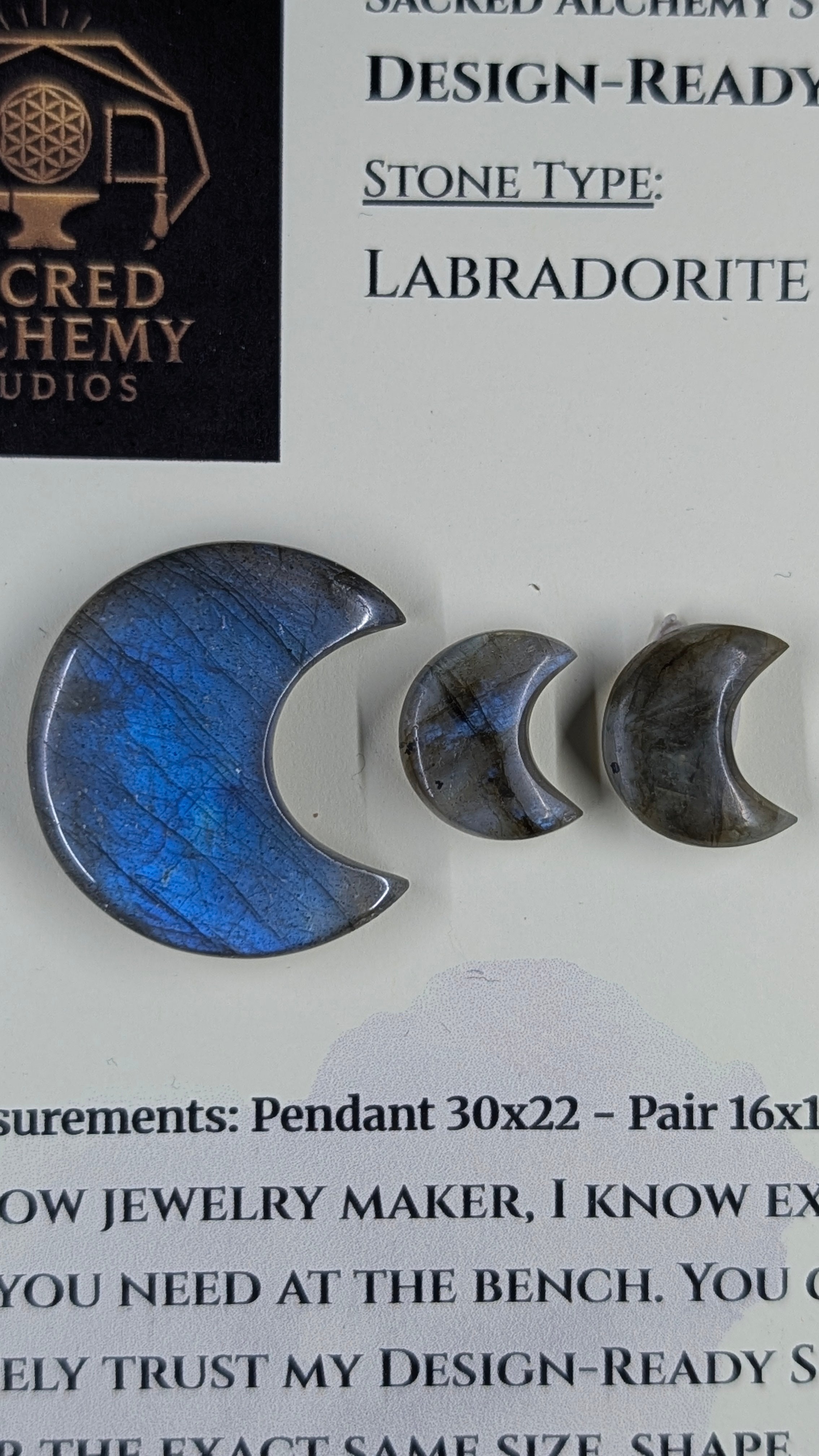 Crescent Moon - Labradorite - Design-Ready Set