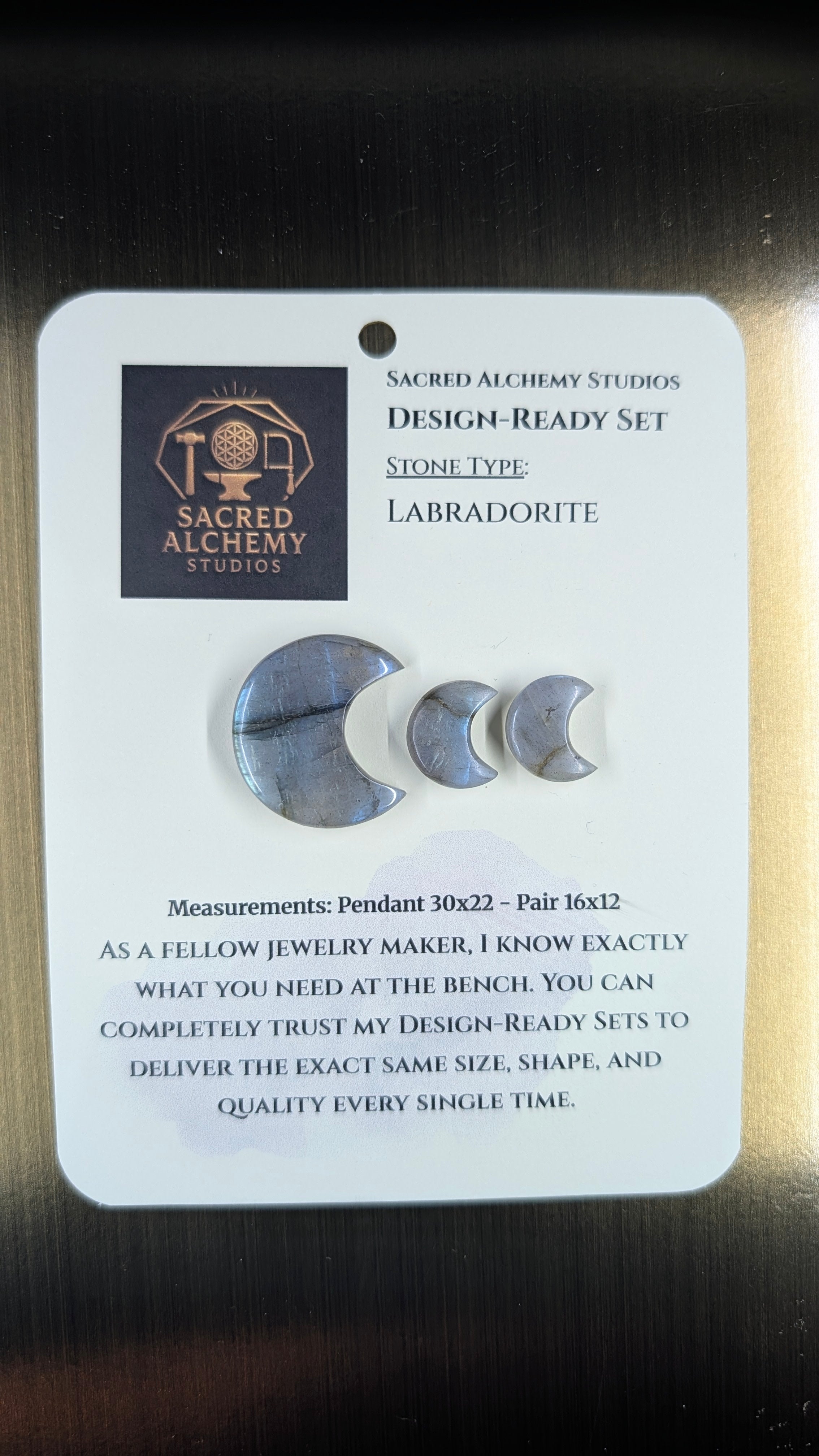 Crescent Moon - Labradorite - Design-Ready Set