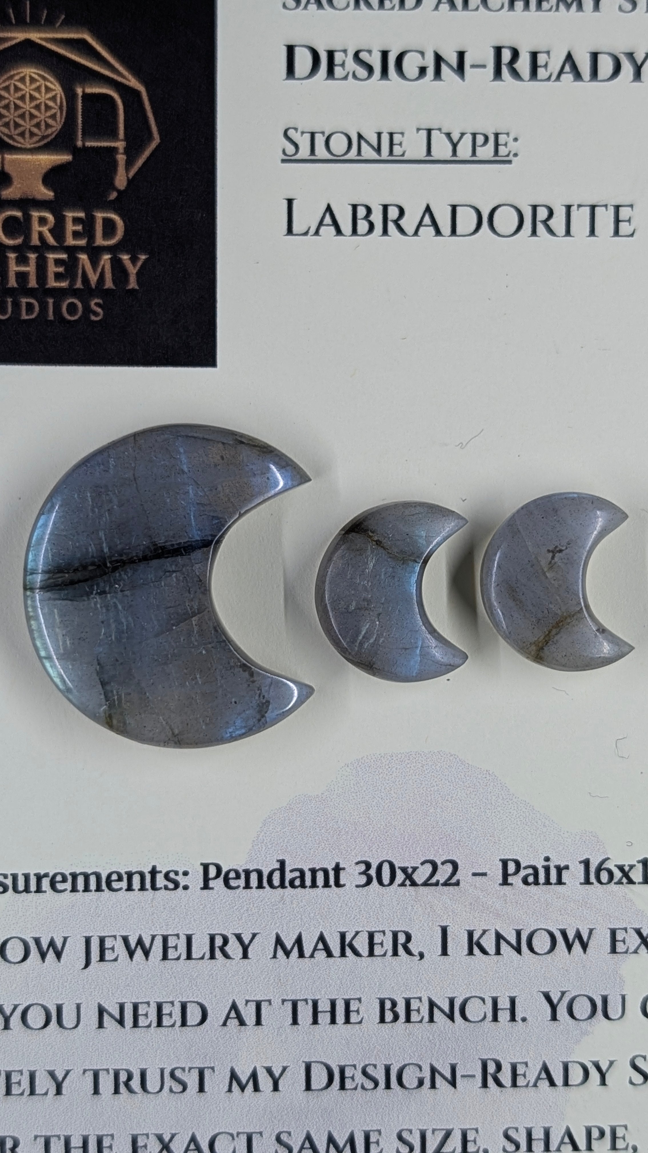 Crescent Moon - Labradorite - Design-Ready Set