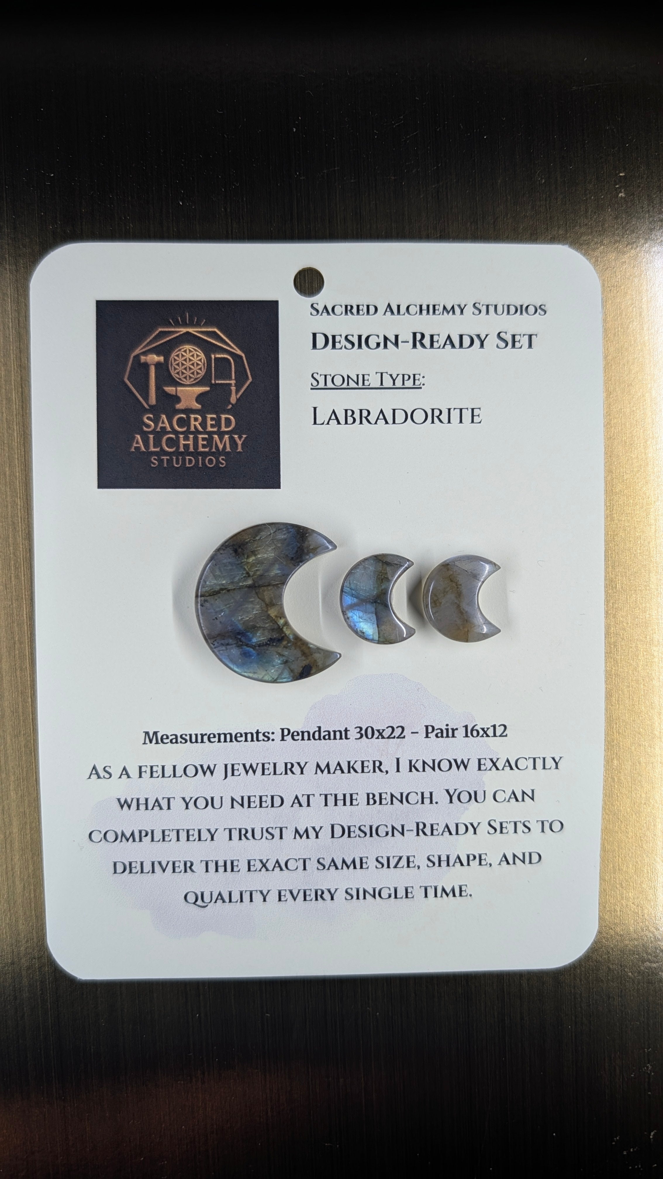 Crescent Moon - Labradorite - Design-Ready Set