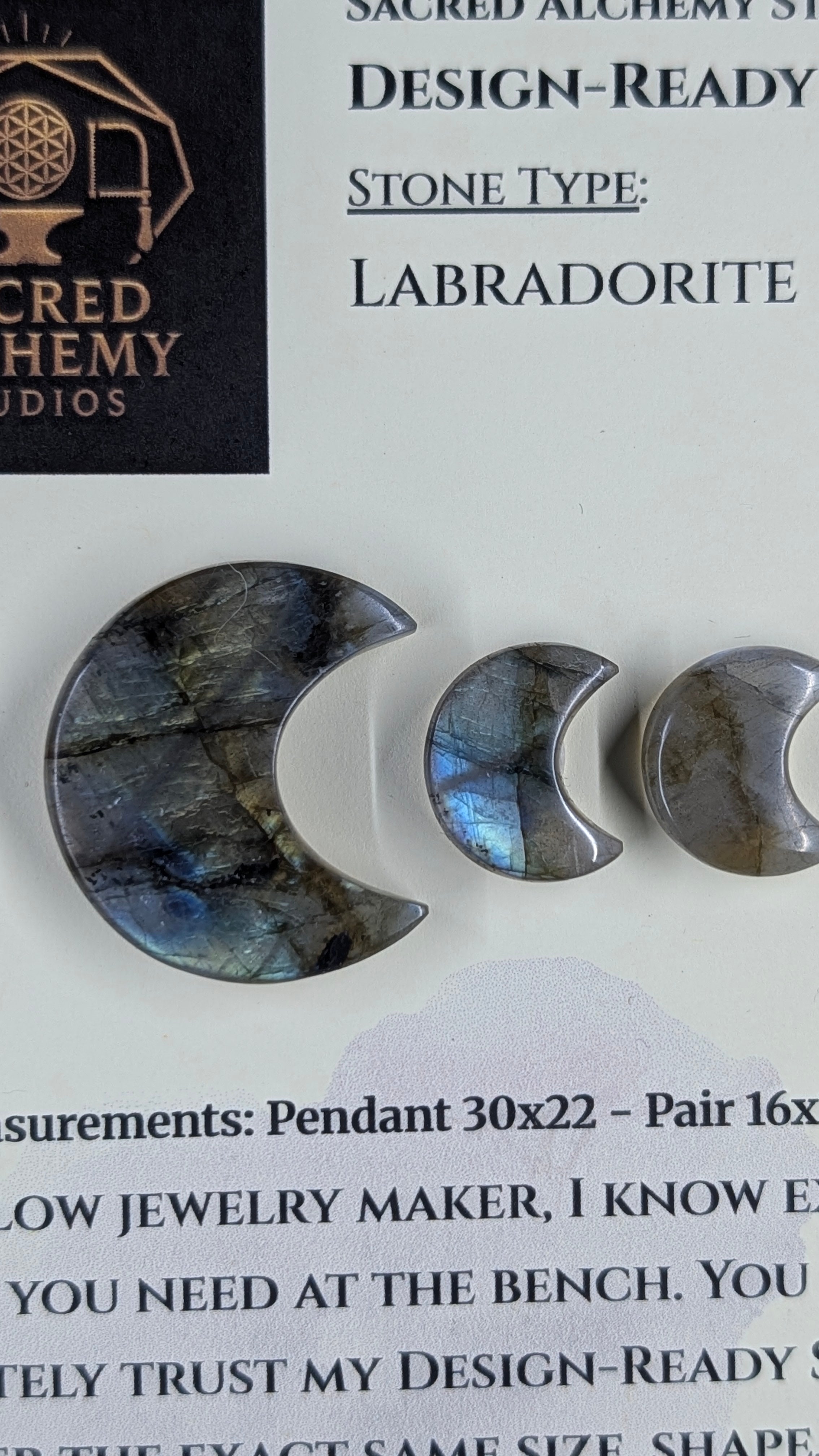 Crescent Moon - Labradorite - Design-Ready Set