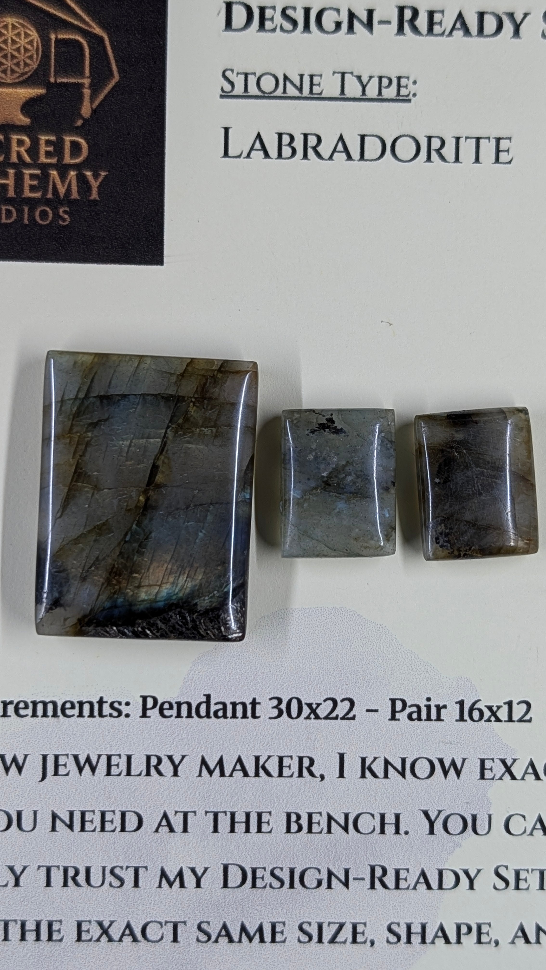 Rectangle Shape - Labradorite - Design-Ready Set