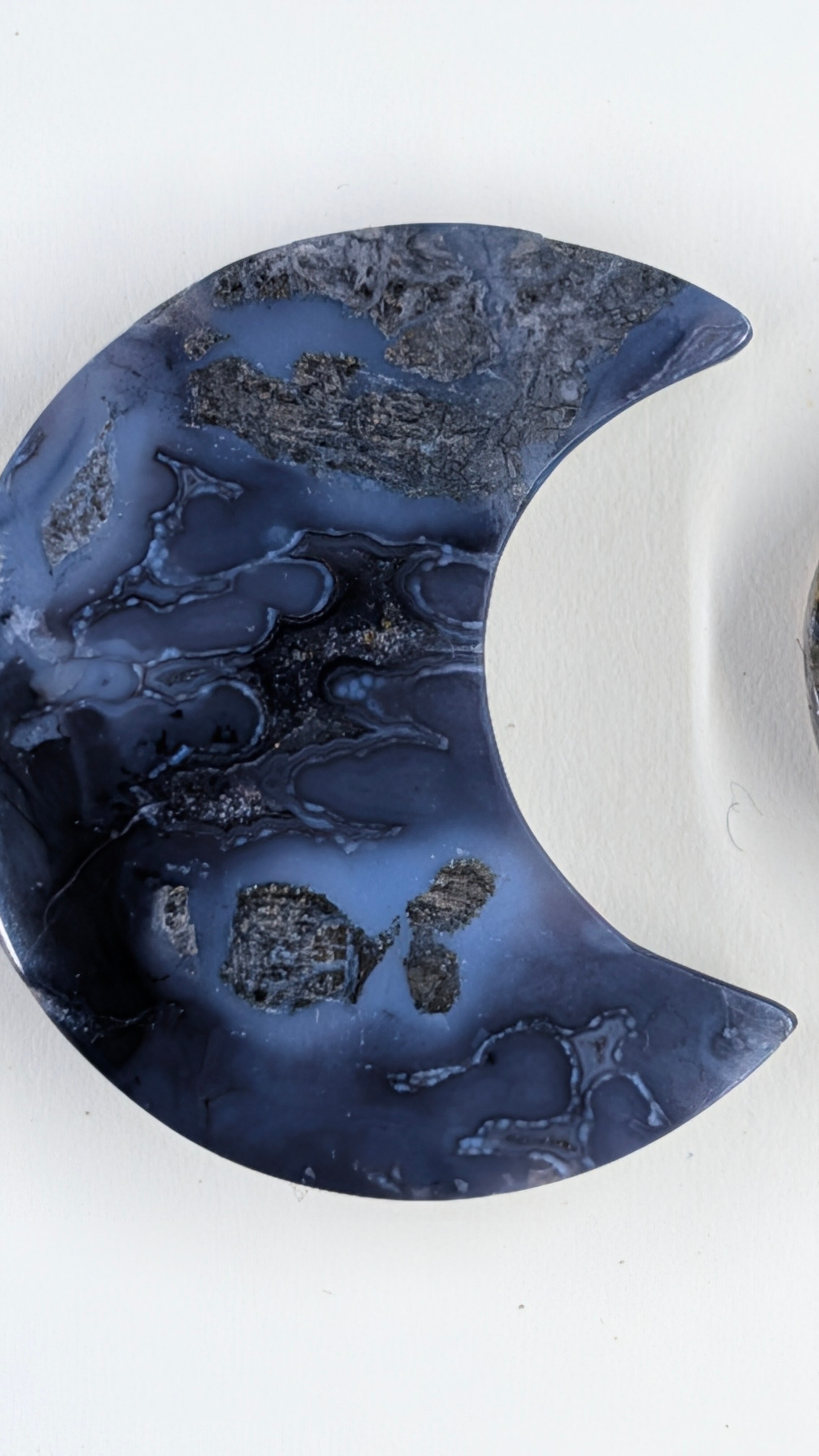 Crescent Moon - Marcasite in Agate - Sacred Alchemy Select - Design-Ready Set