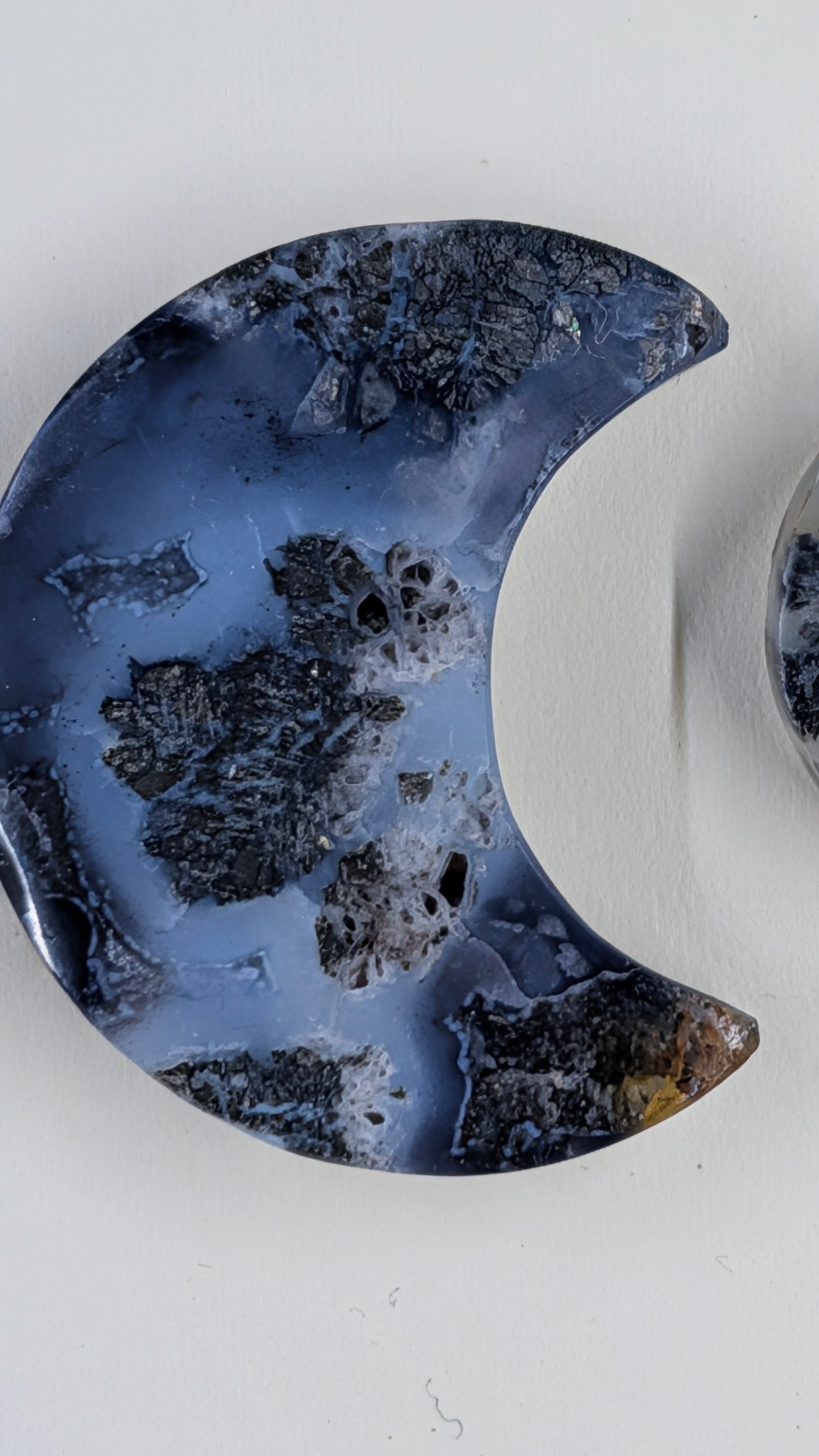 Crescent Moon - Marcasite in Agate - Sacred Alchemy Select - Design-Ready Set