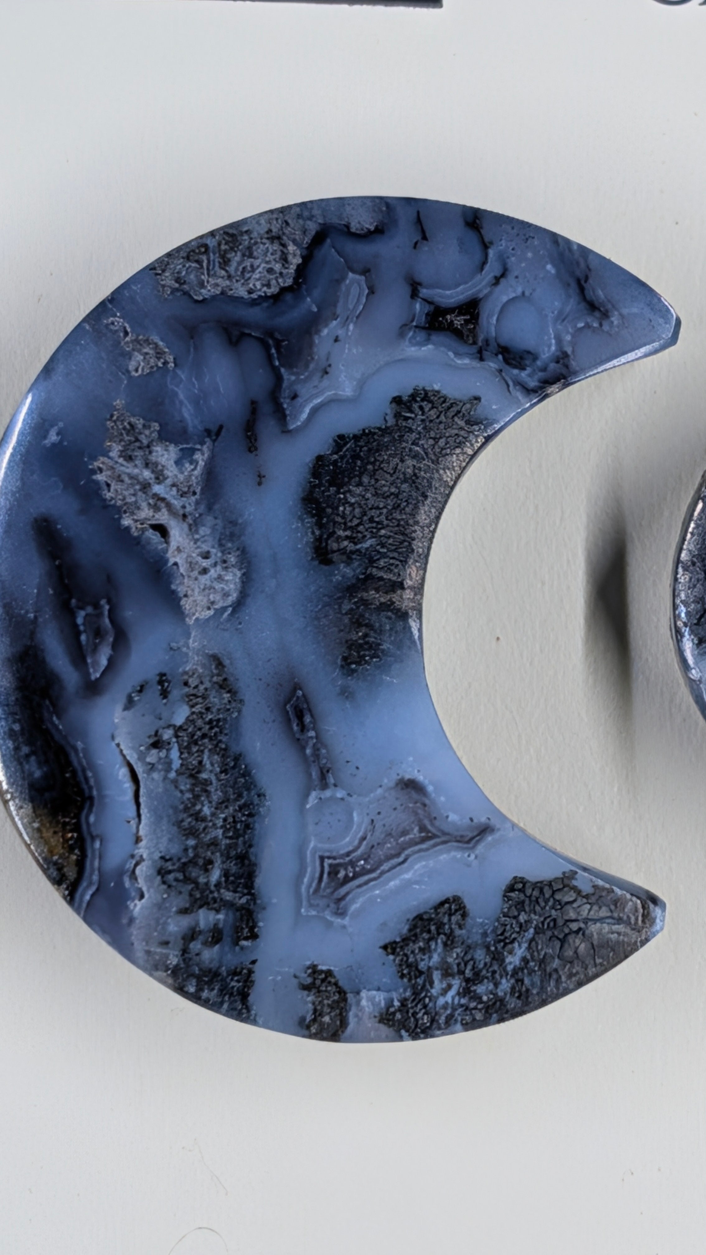 Crescent Moon - Marcasite in Agate - Sacred Alchemy Select - Design-Ready Set