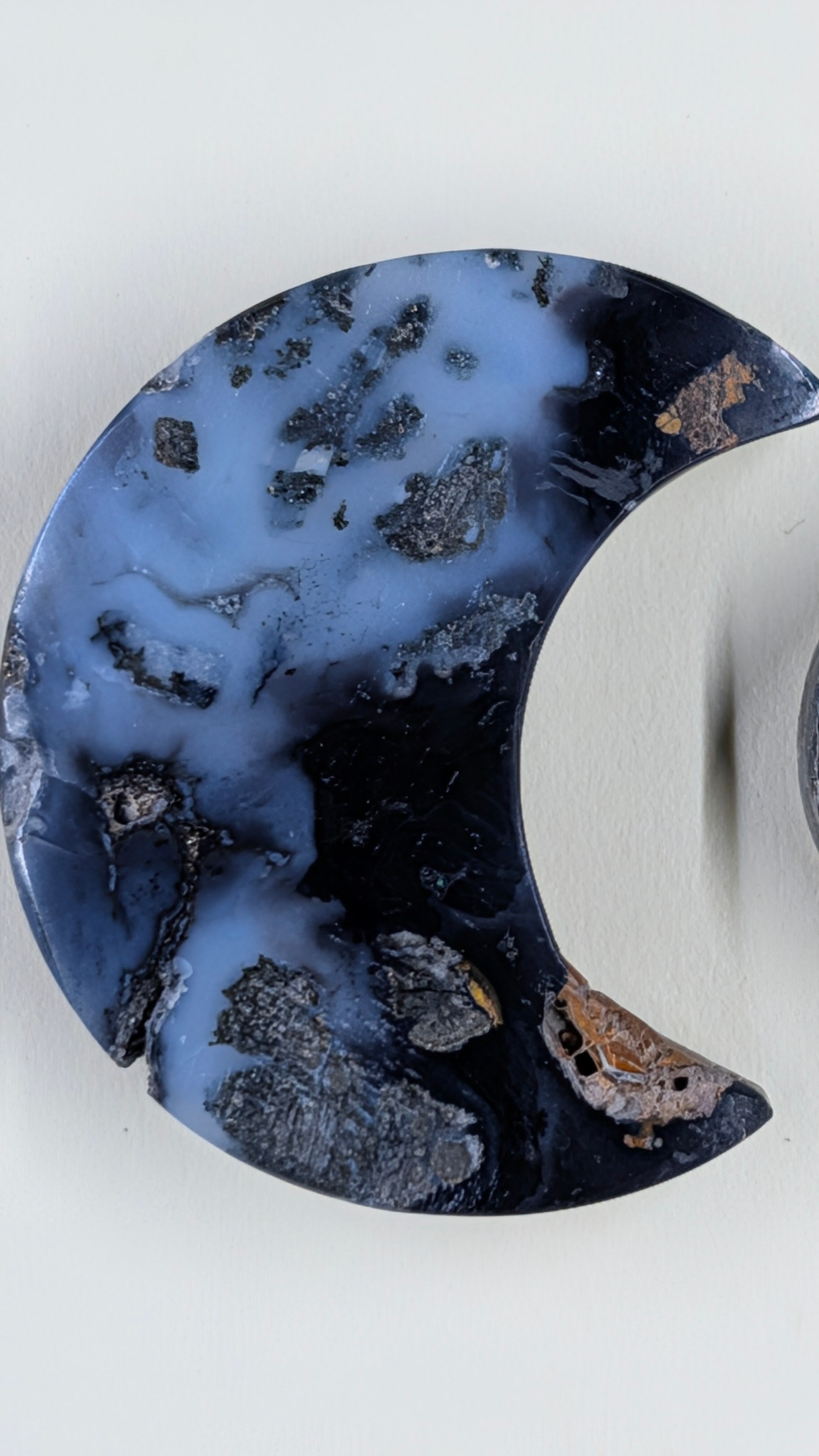 Crescent Moon - Marcasite in Agate - Sacred Alchemy Select - Design-Ready Set