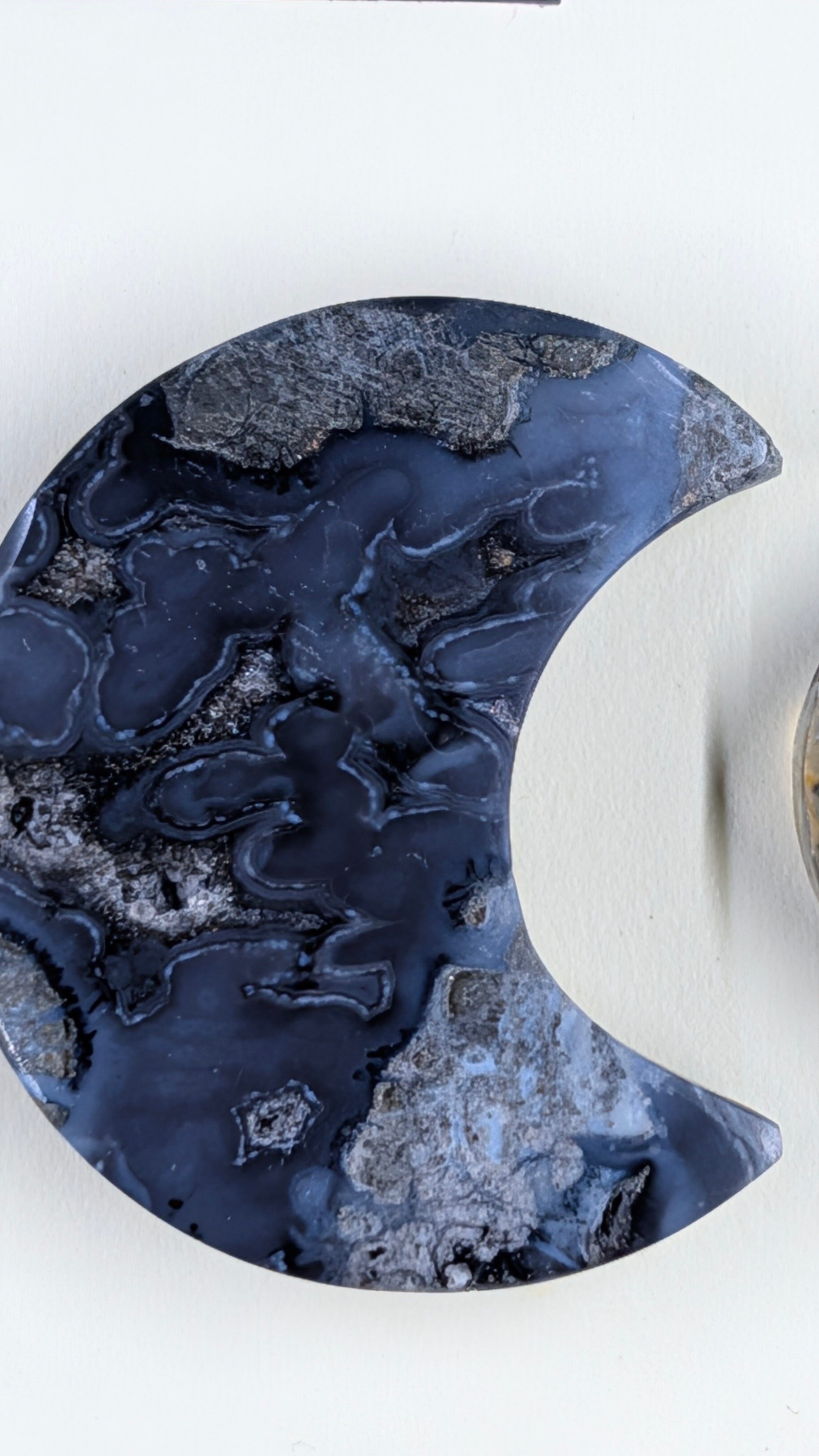 Crescent Moon - Marcasite in Agate - Sacred Alchemy Select - Design-Ready Set