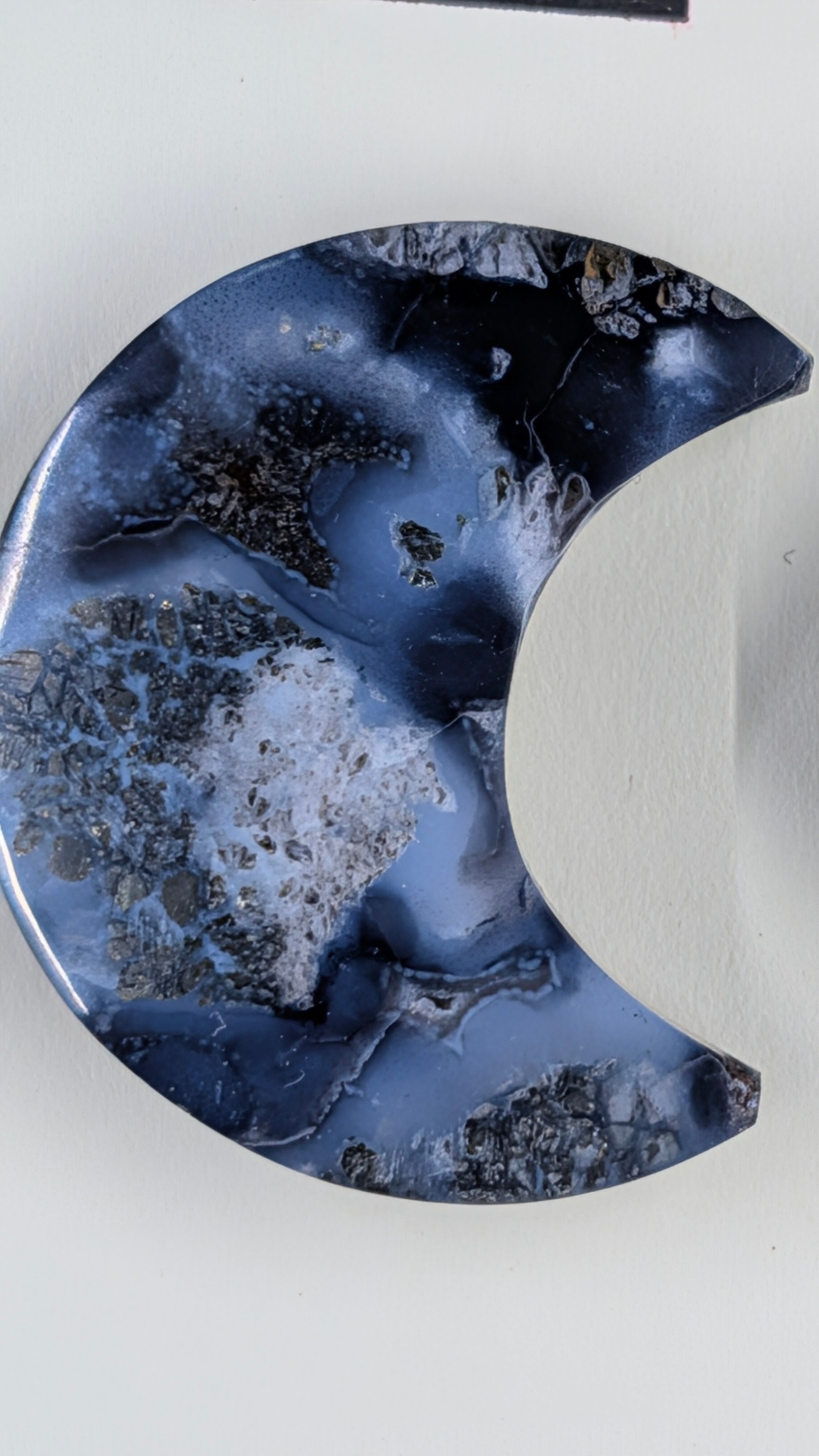 Crescent Moon - Marcasite in Agate - Sacred Alchemy Select - Design-Ready Set